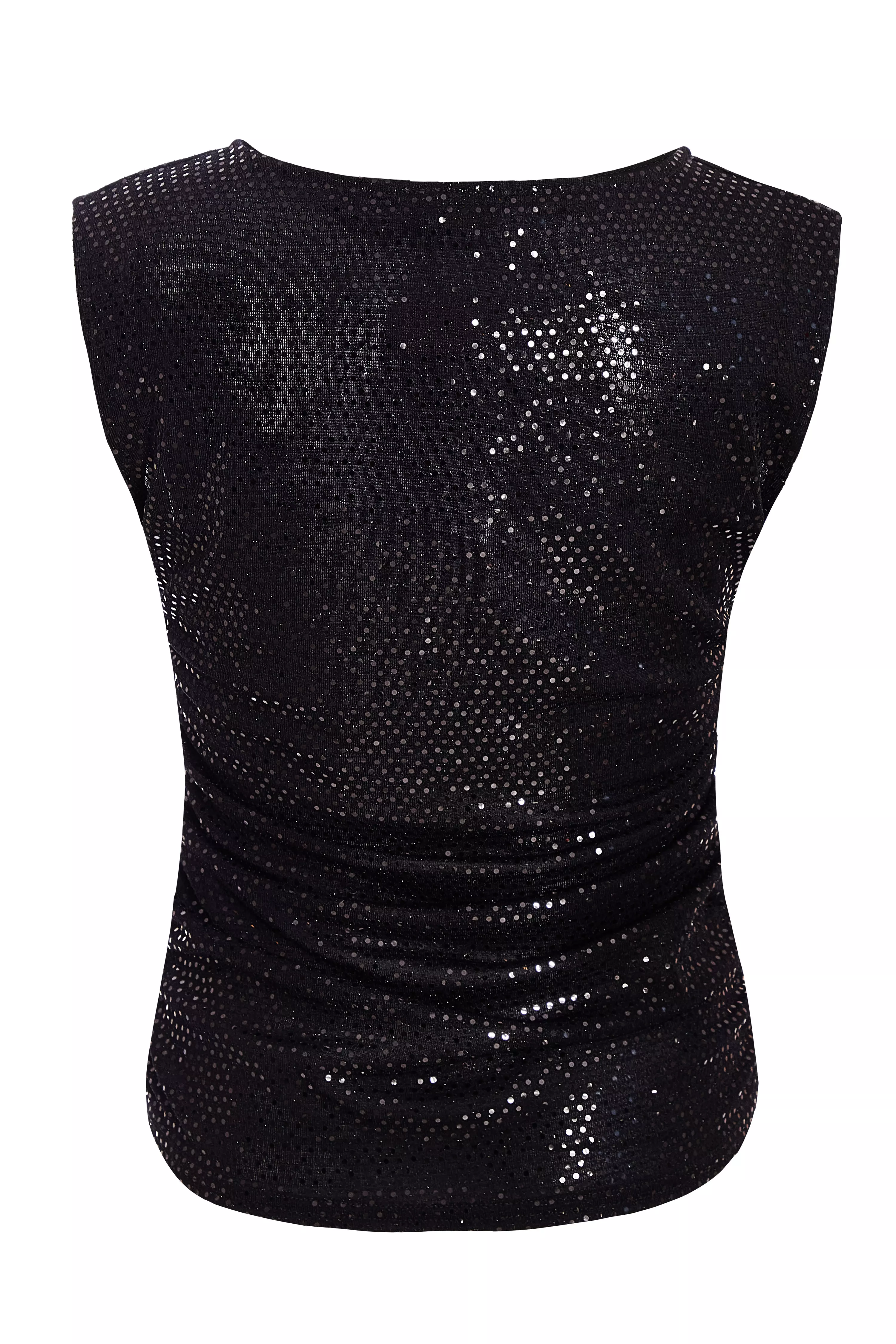 Black Sequin Vest Top