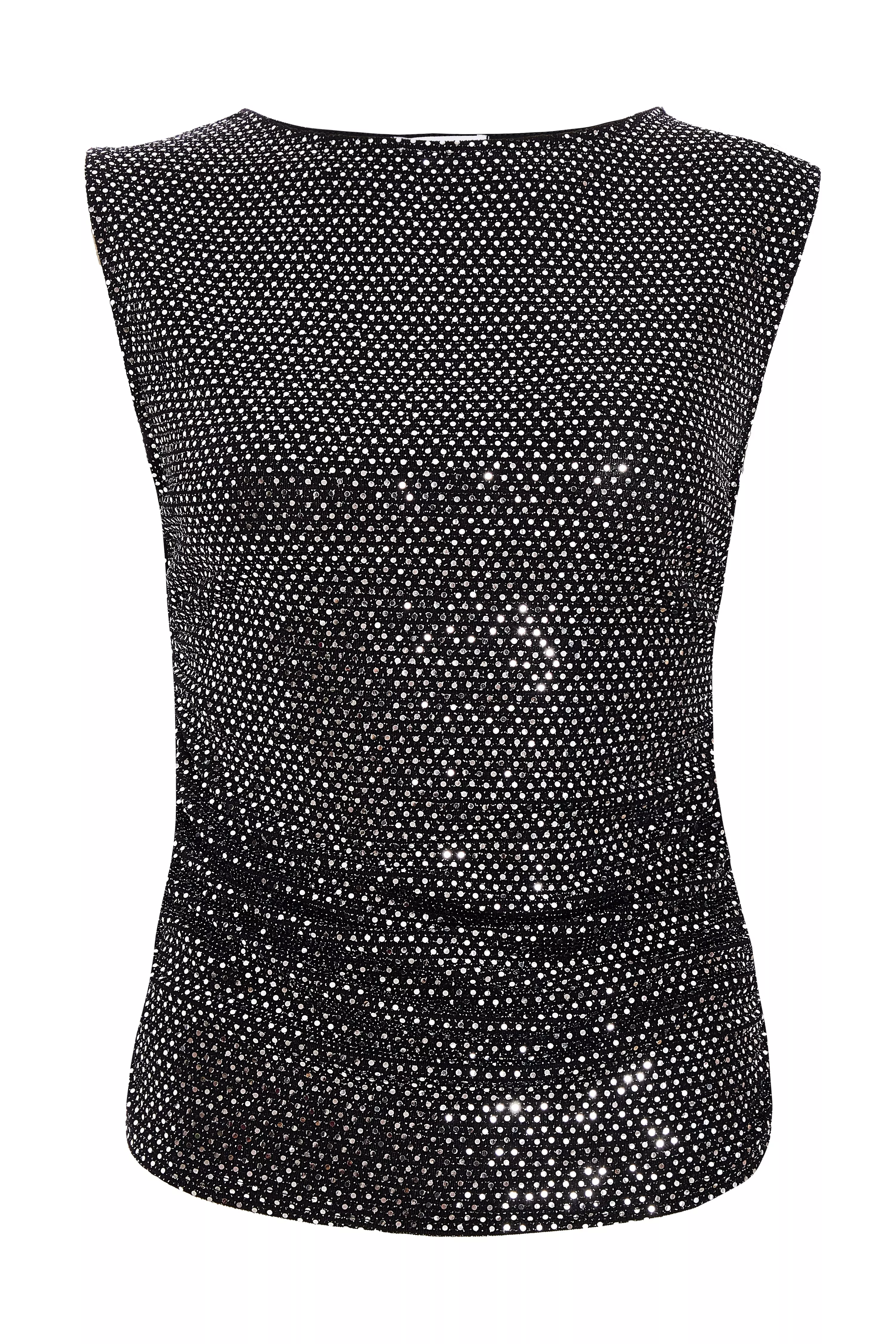 Charcoal Sequin Vest Top