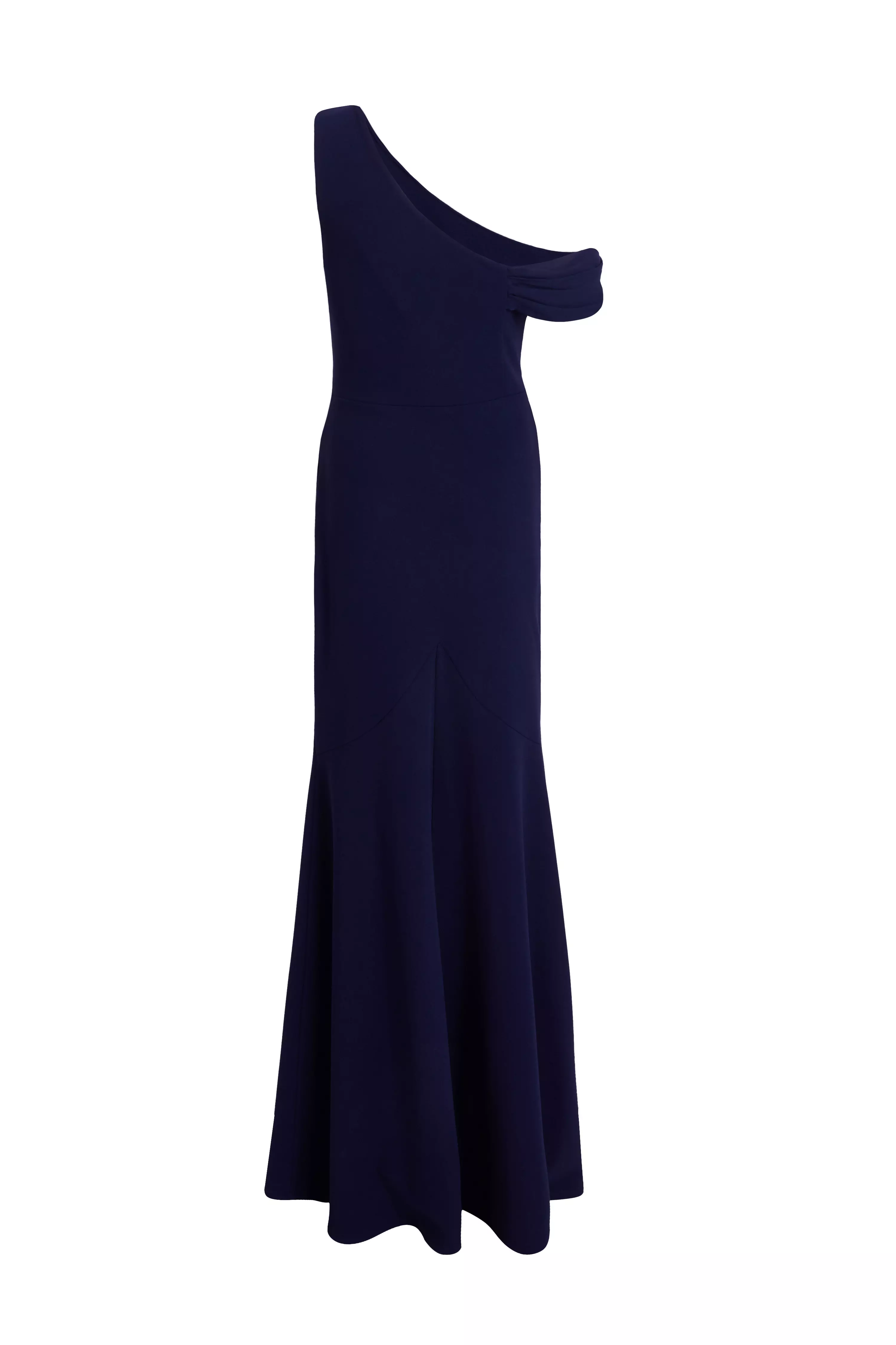 Petite Navy Asymmetric Maxi Dress