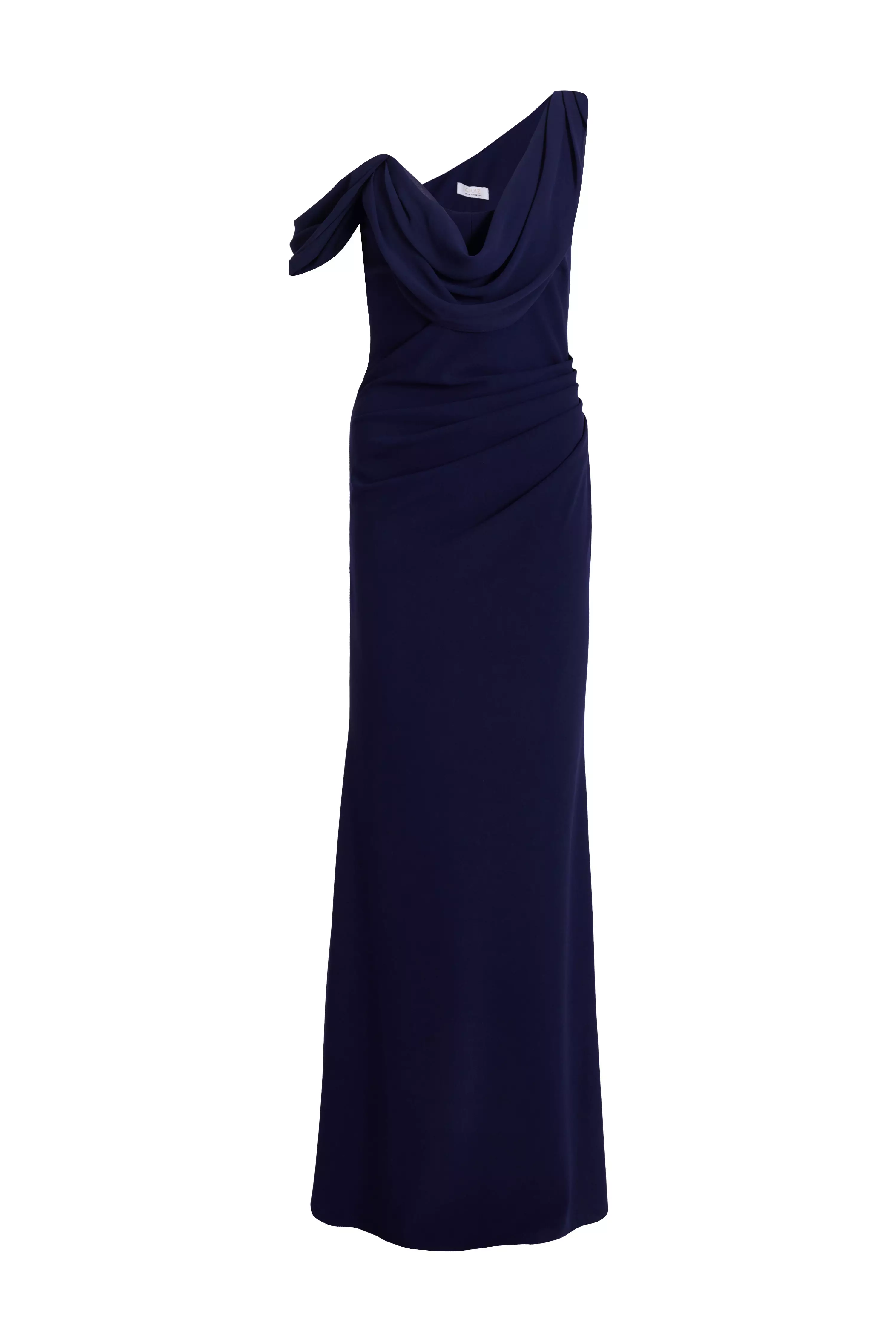 Petite Navy Asymmetric Maxi Dress