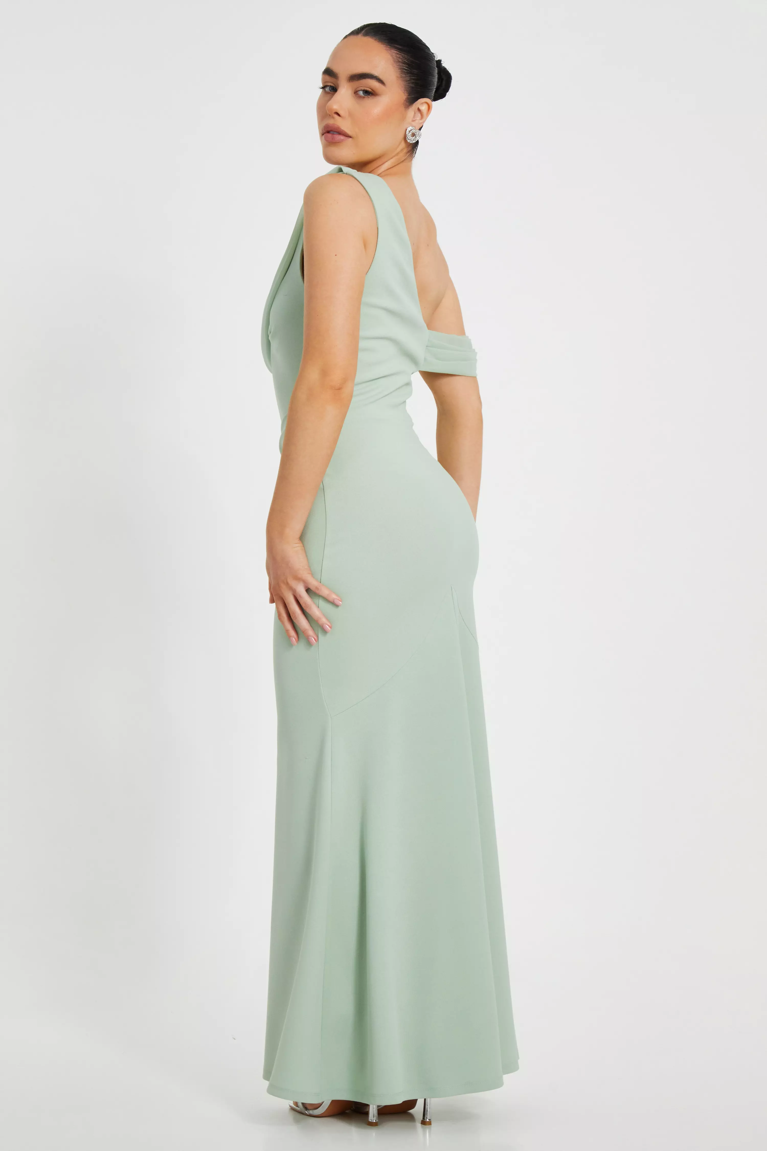 Petite Sage Drop Sleeve Maxi Dress
