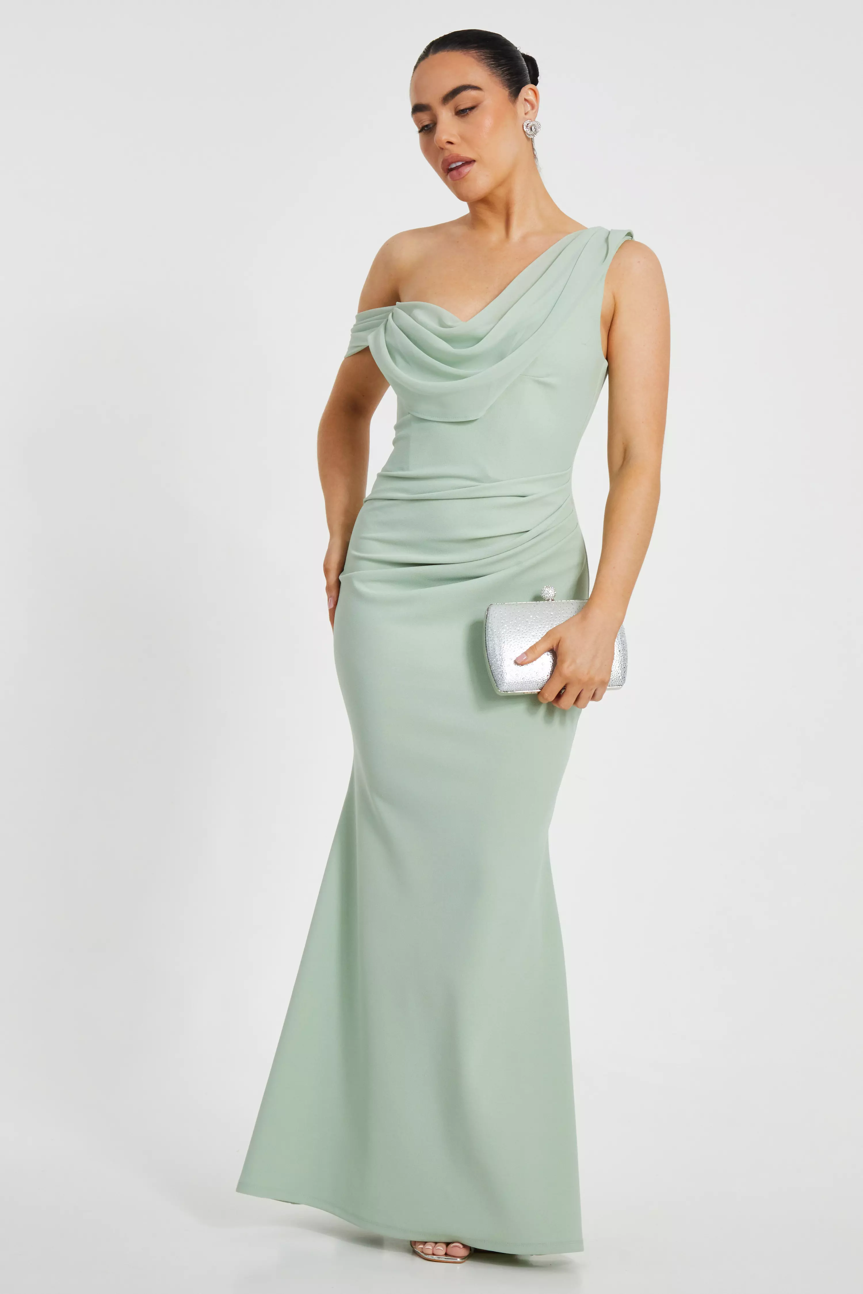 Petite Sage Drop Sleeve Maxi Dress