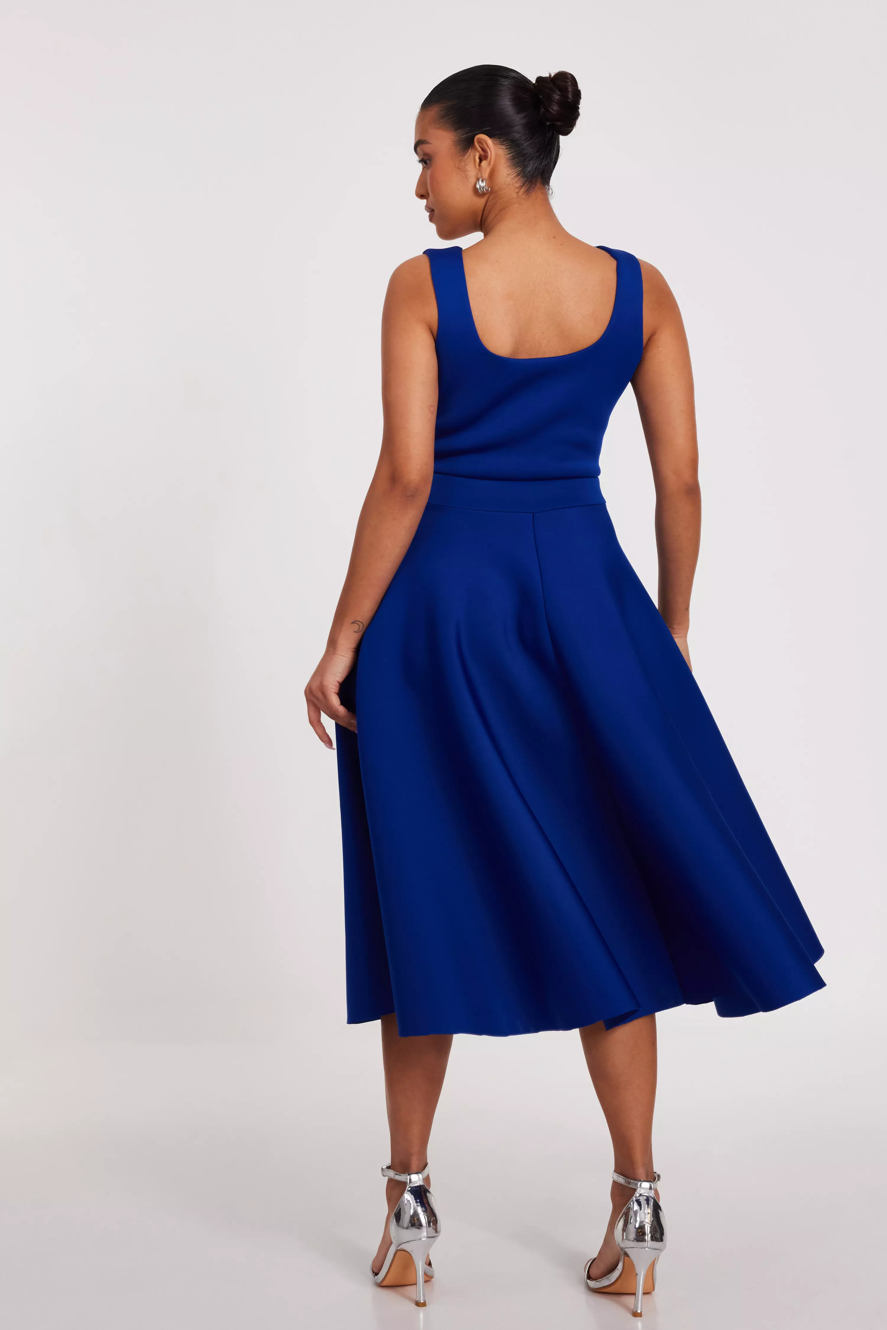 Petite Royal Blue A-Line Midi Dress