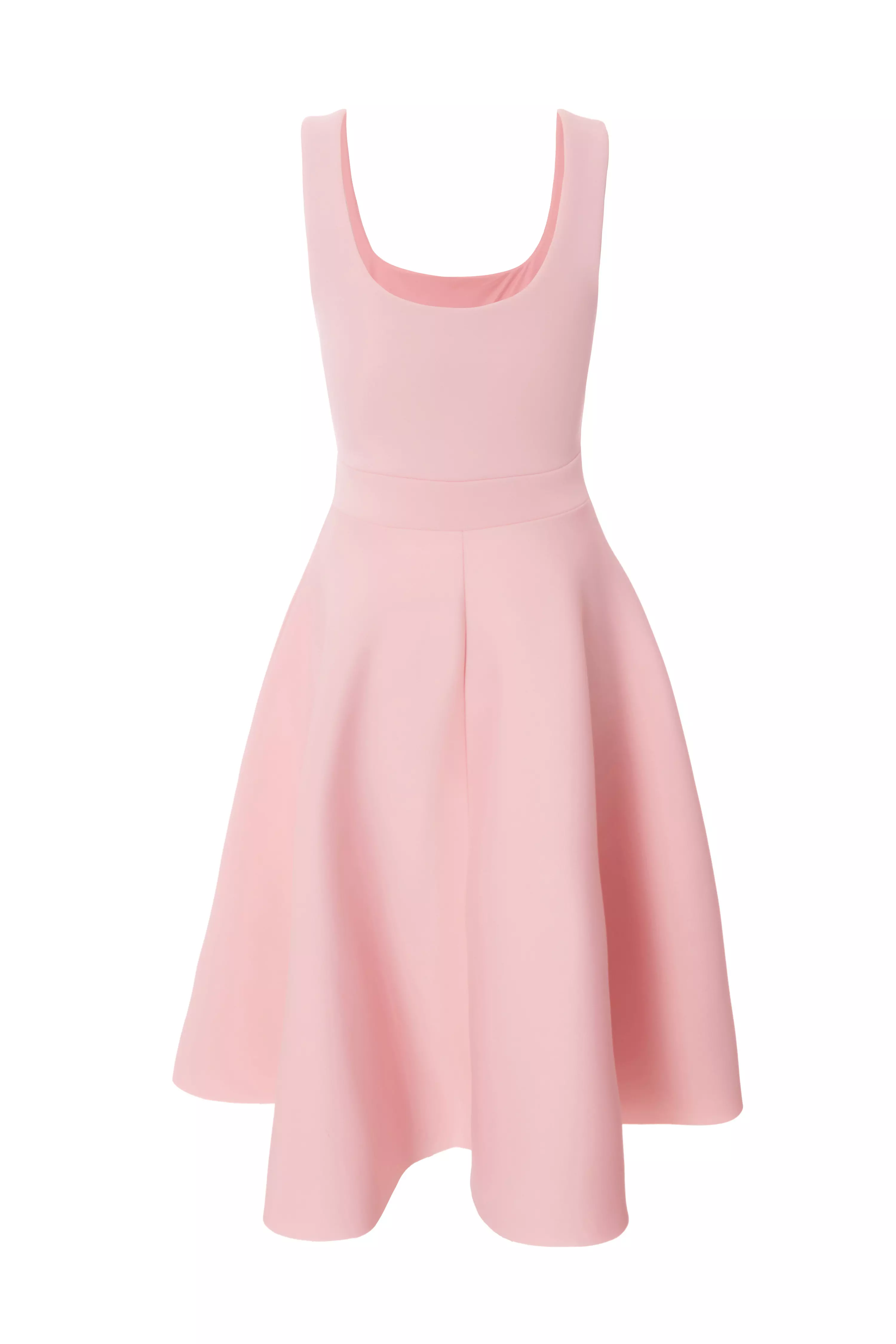 Petite Baby Pink A-Line Midi Dress