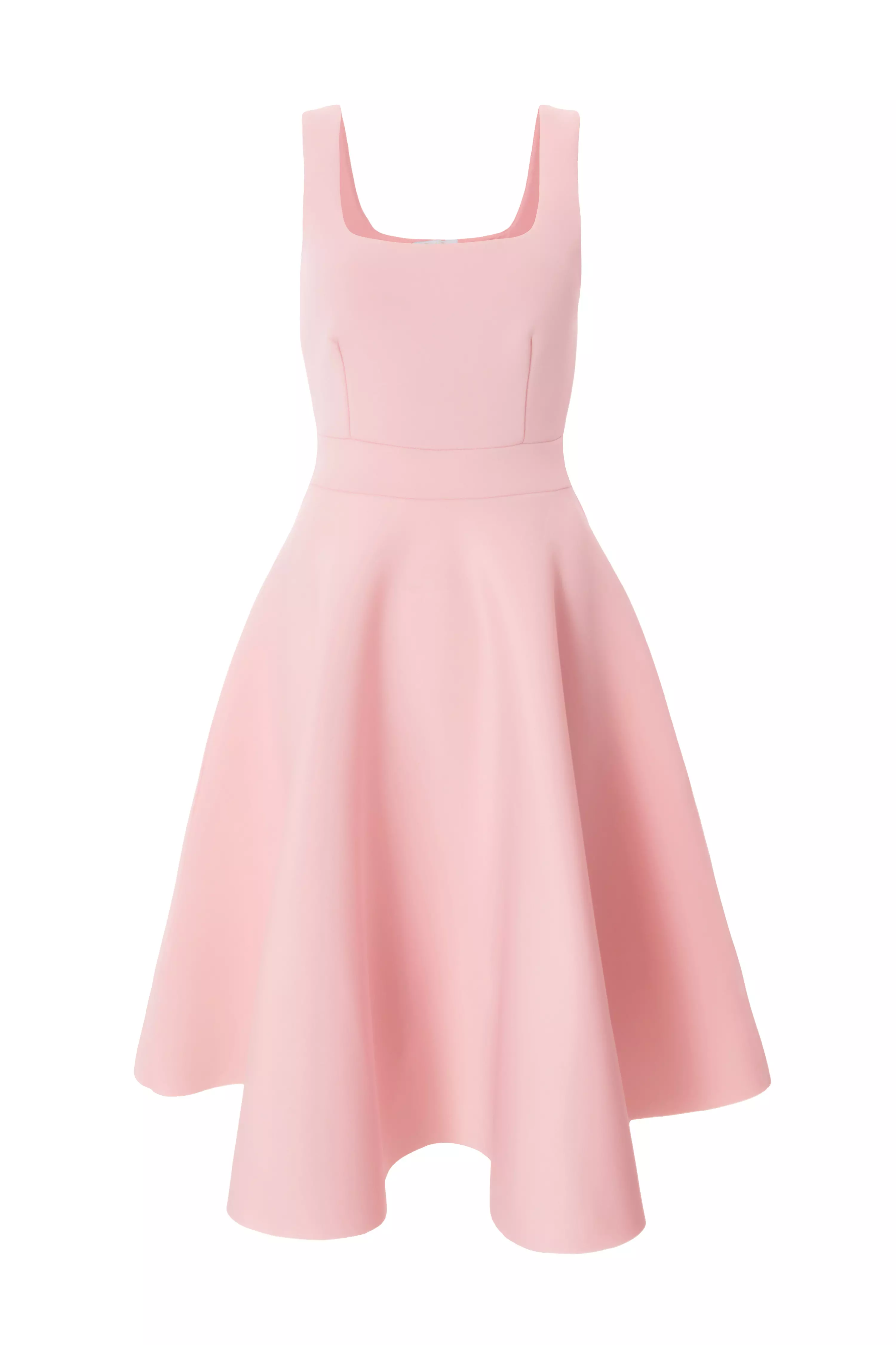 Petite Baby Pink A-Line Midi Dress