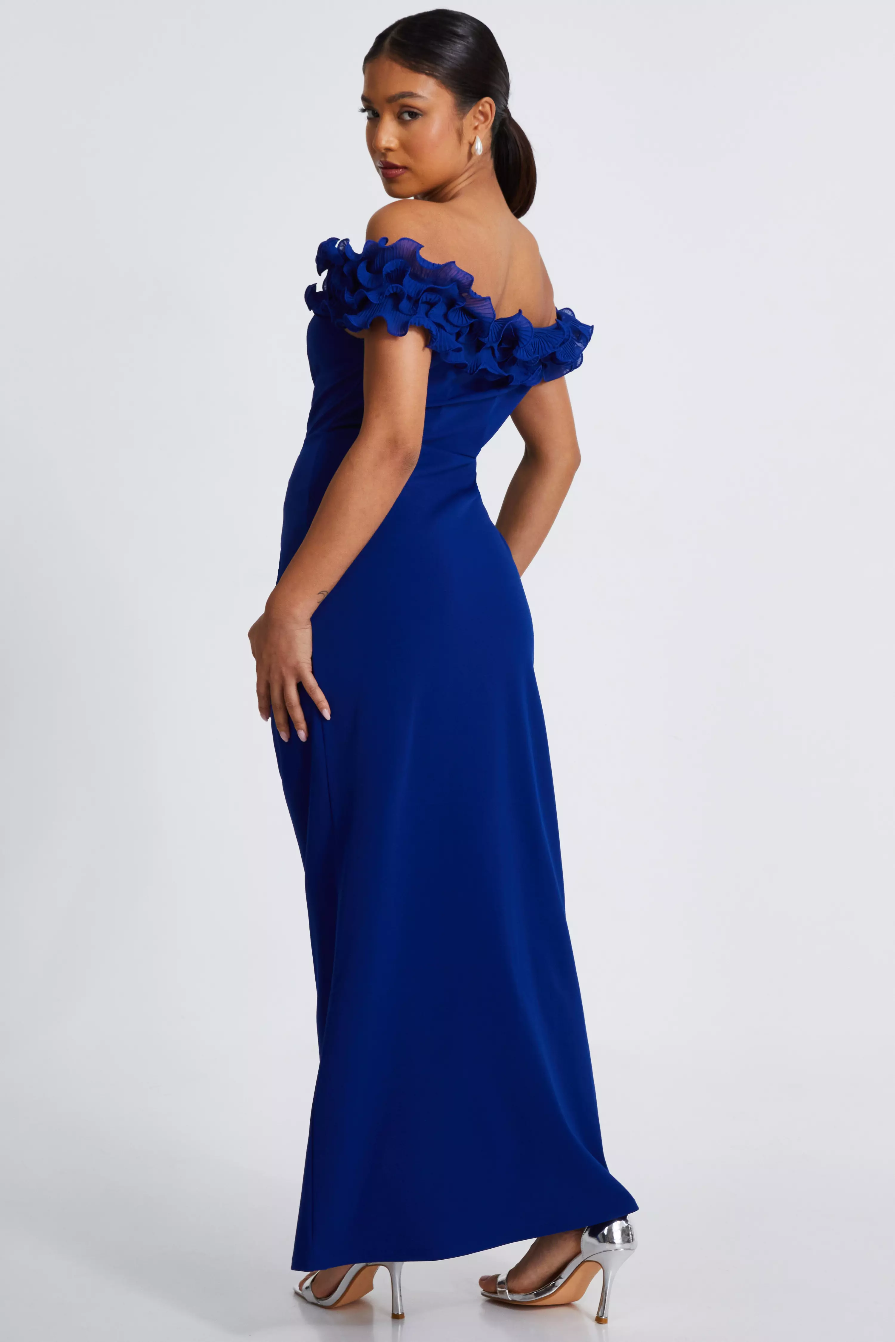 Petite Royal Blue Ruffle Maxi Dress