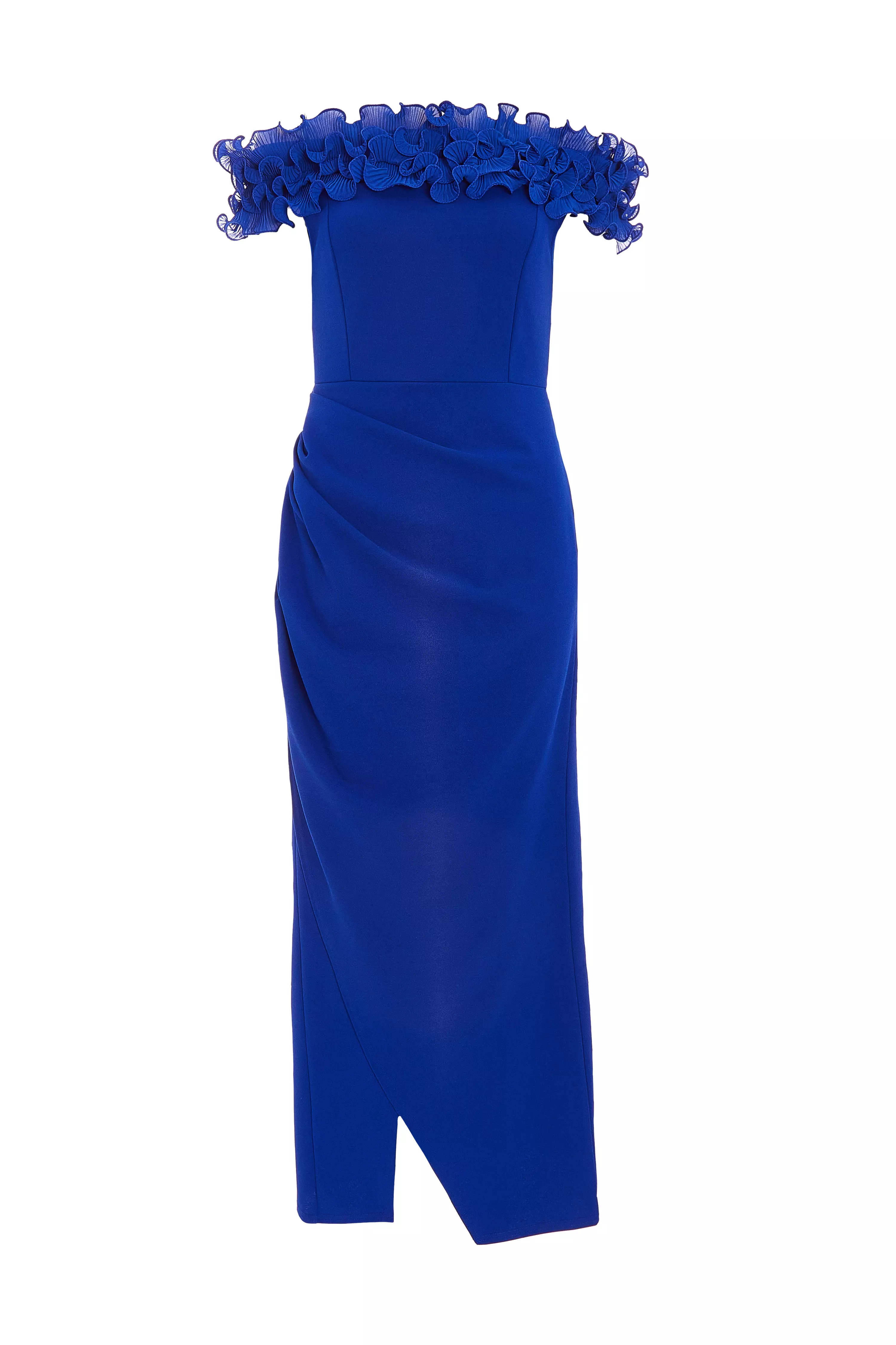 Petite Royal Blue Ruffle Maxi Dress