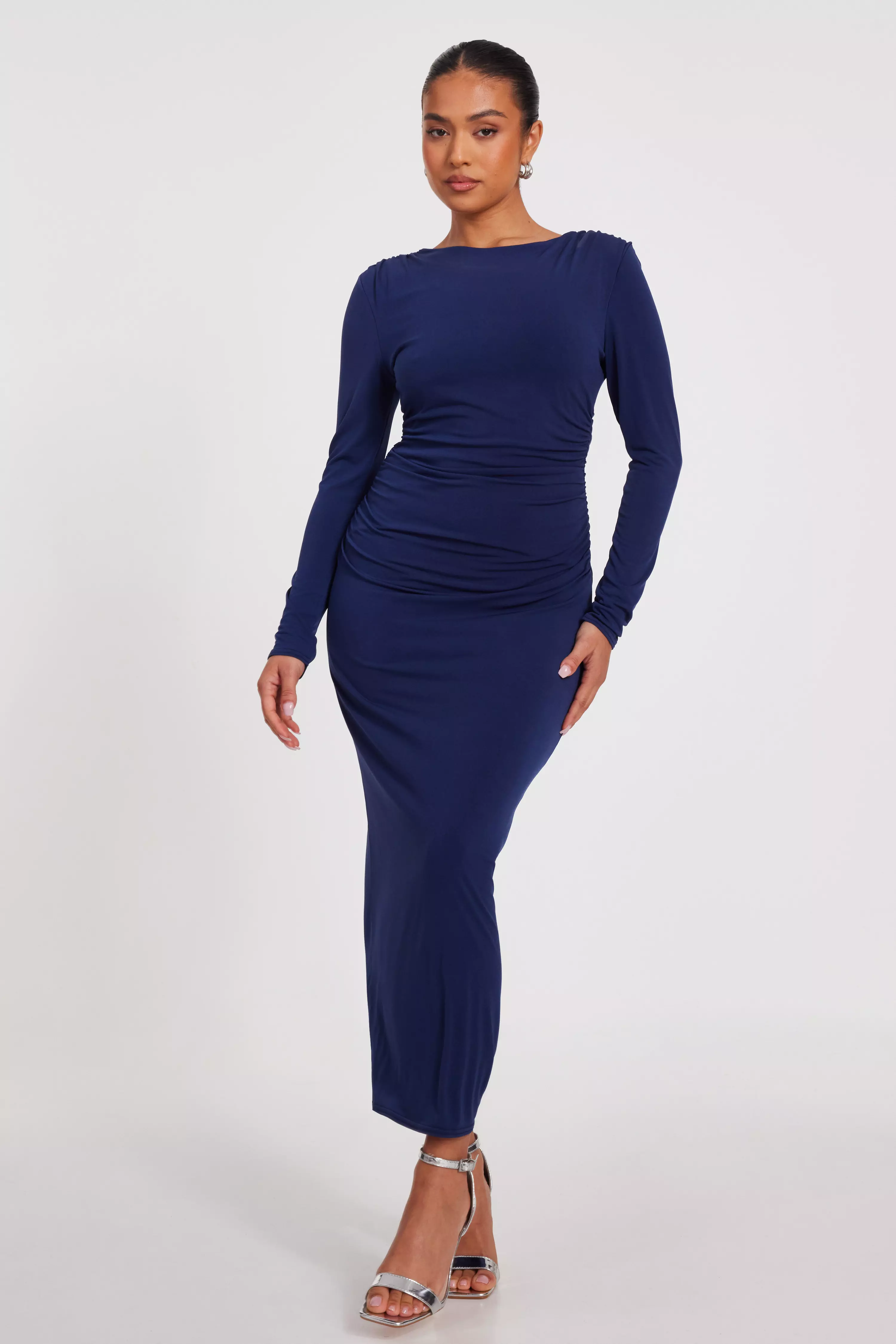 Petite Indigo Ruched Midaxi Dress