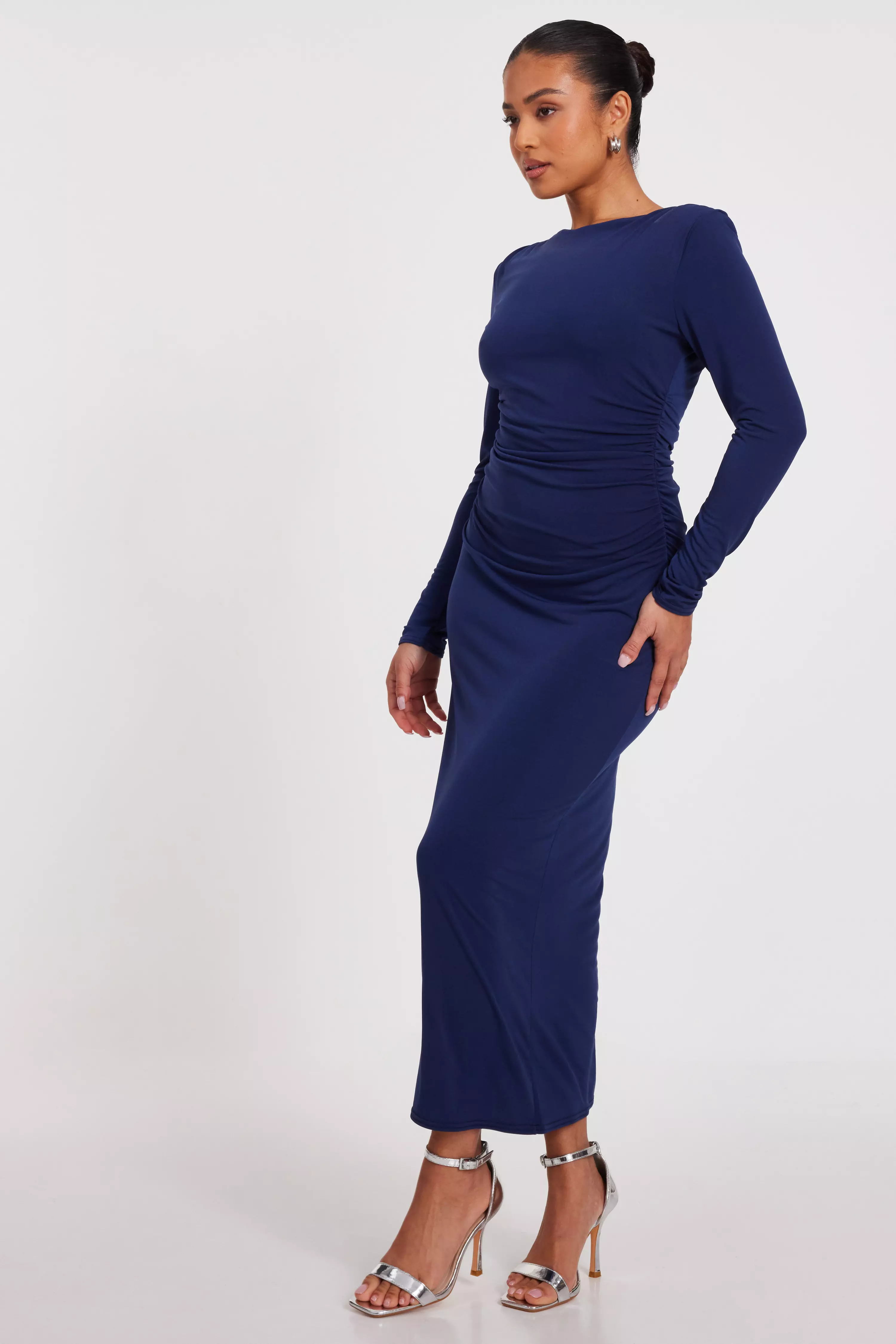 Petite Indigo Ruched Midaxi Dress