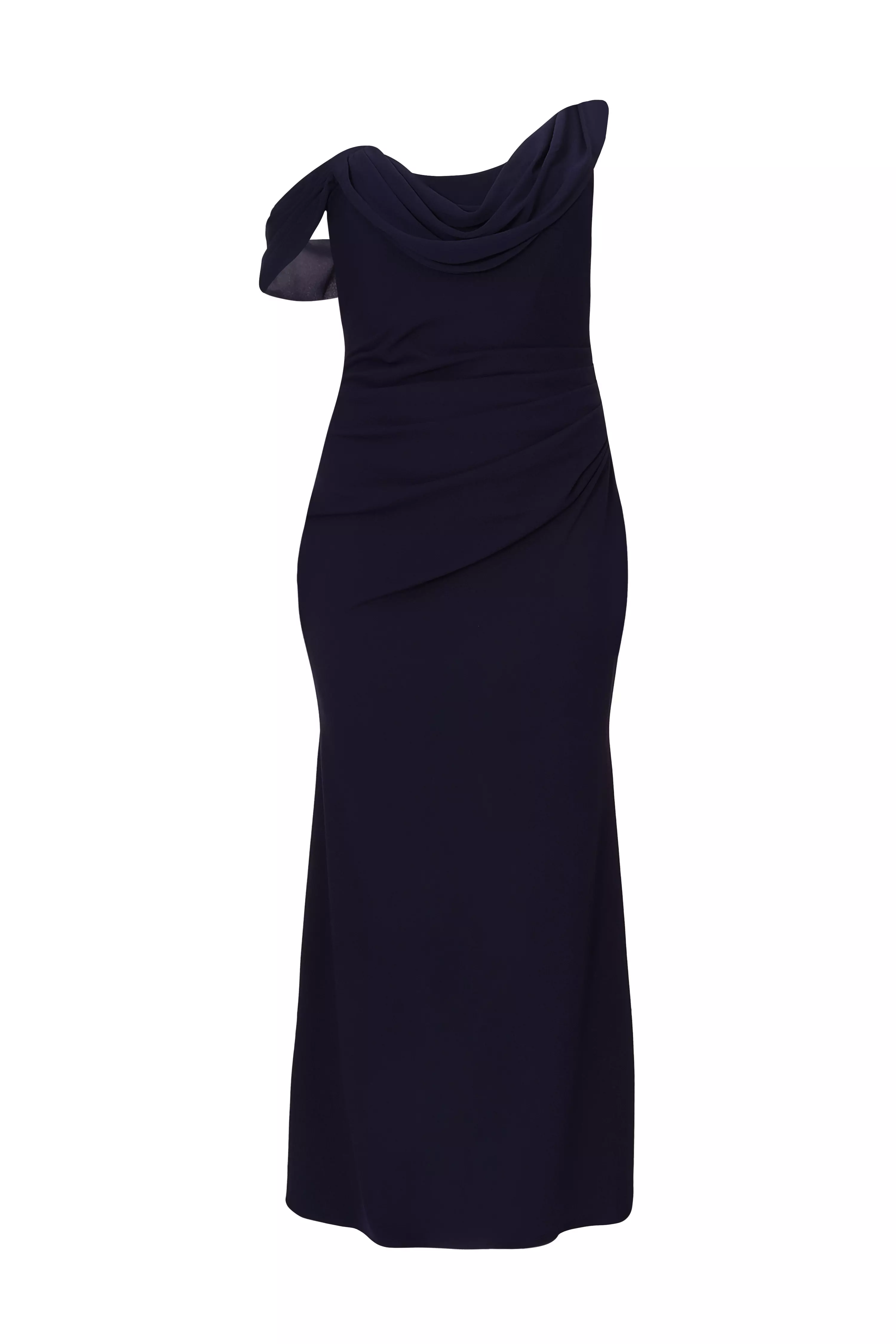 Curve Navy Drop Sleeve Maxi Dress