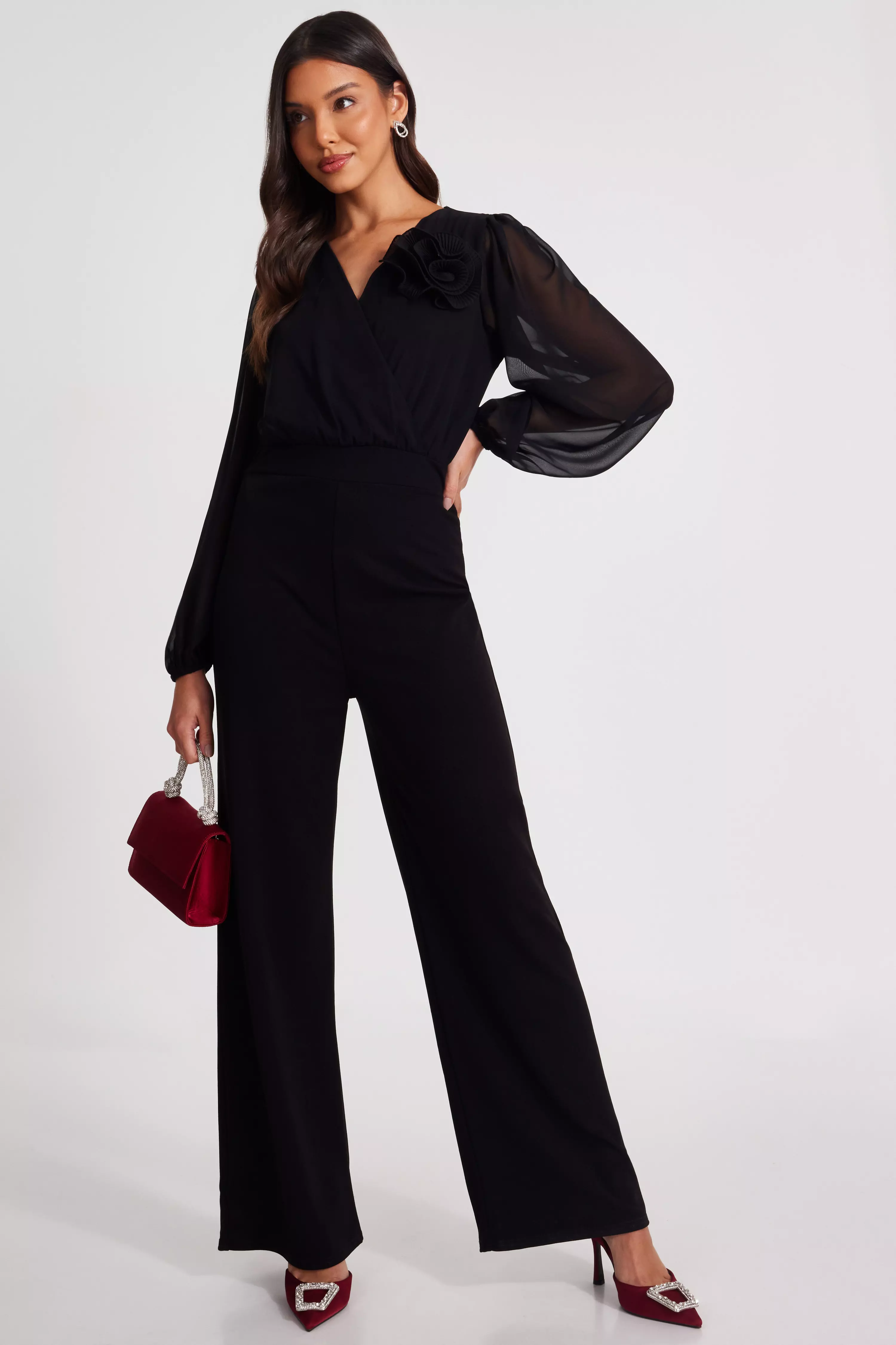 Black Jumpsuits Black Dressy Jumpsuits QUIZ