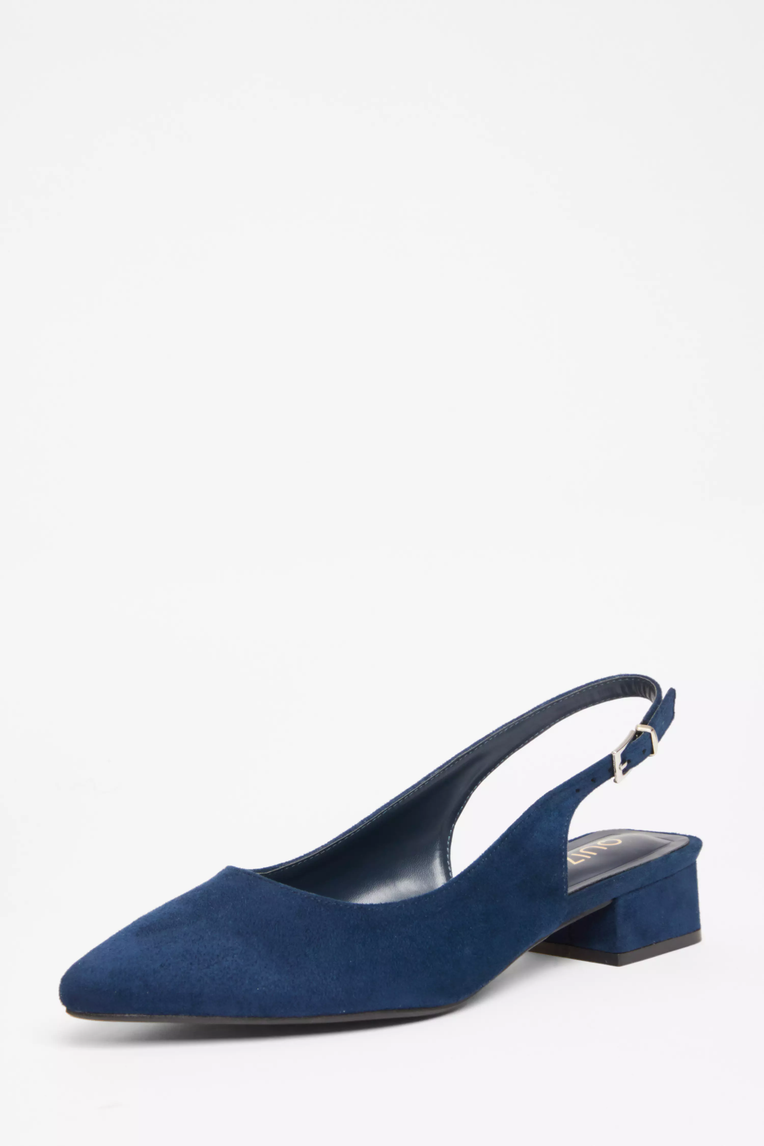 Wide Fit Navy Faux Suede Pumps