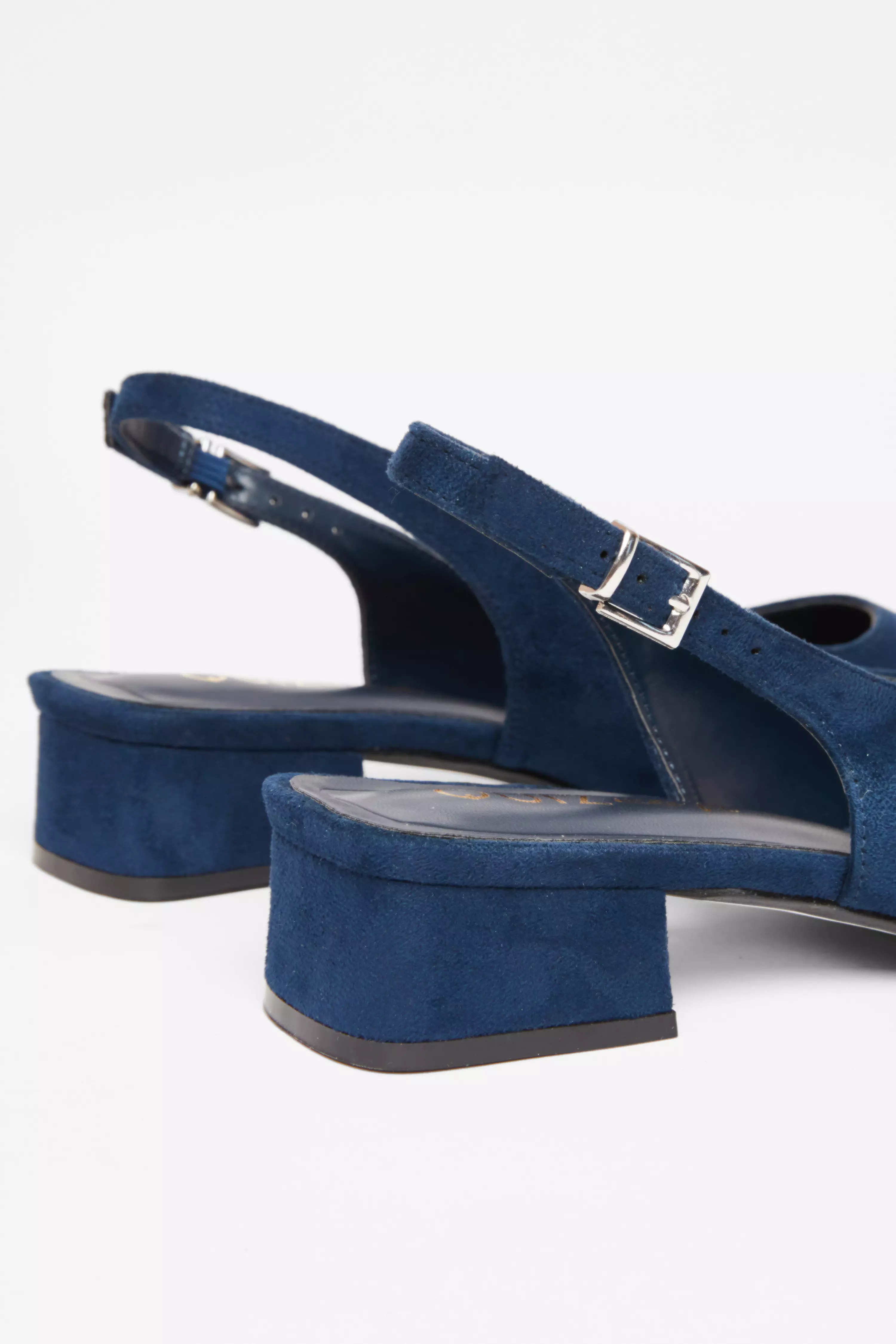 Wide Fit Navy Faux Suede Pumps