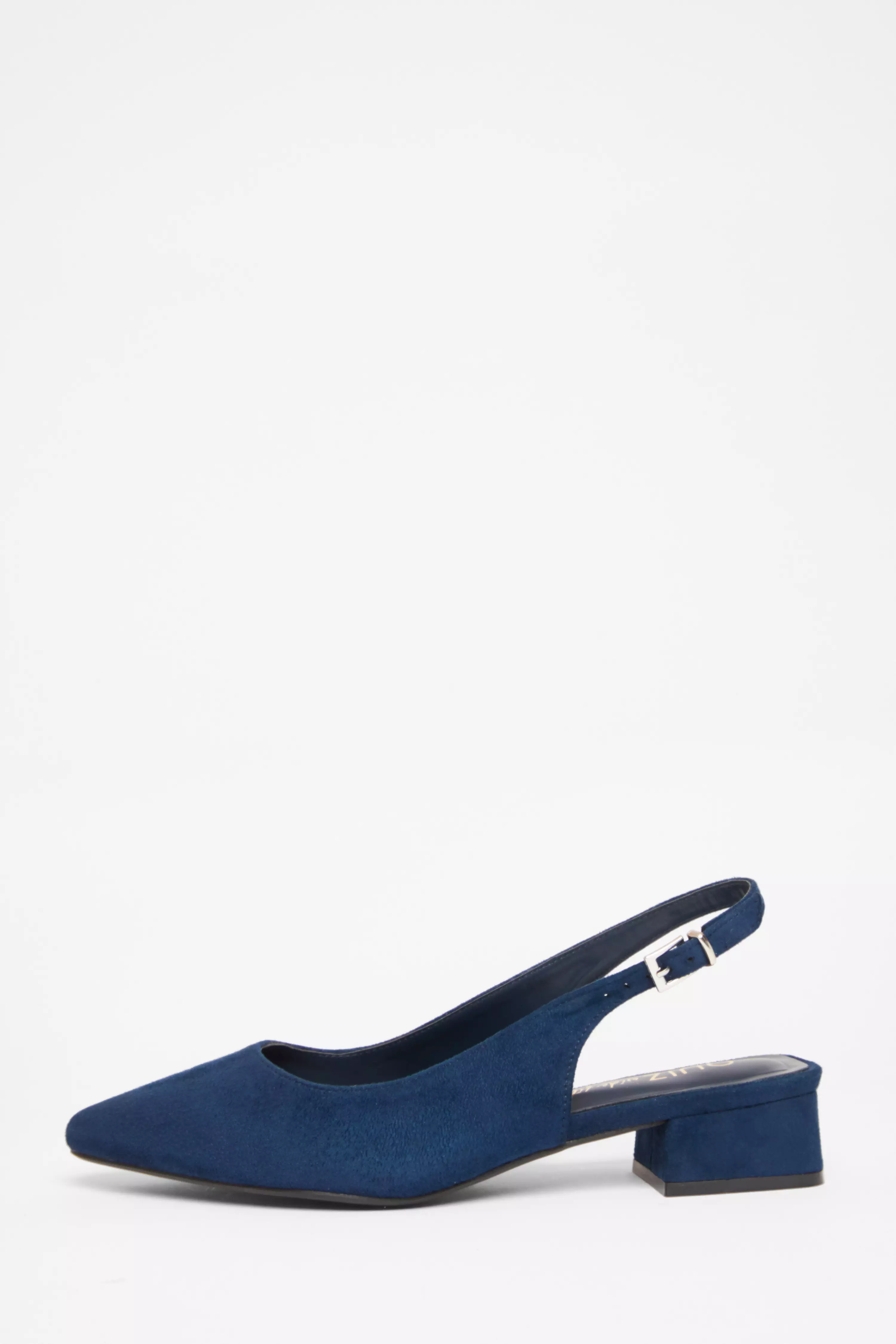 Wide Fit Navy Faux Suede Pumps