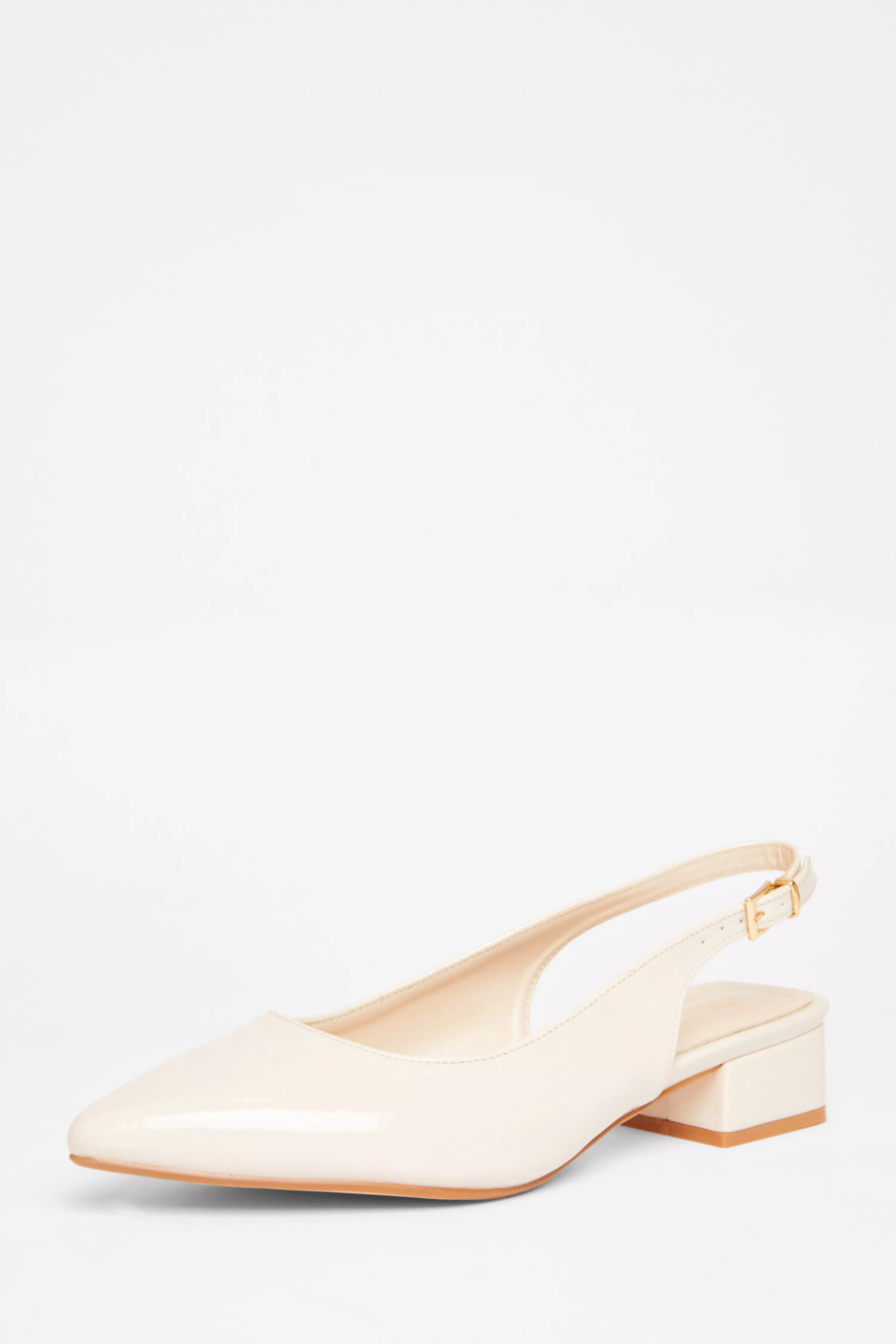 Wide Fit Nude Faux Leather Pumps