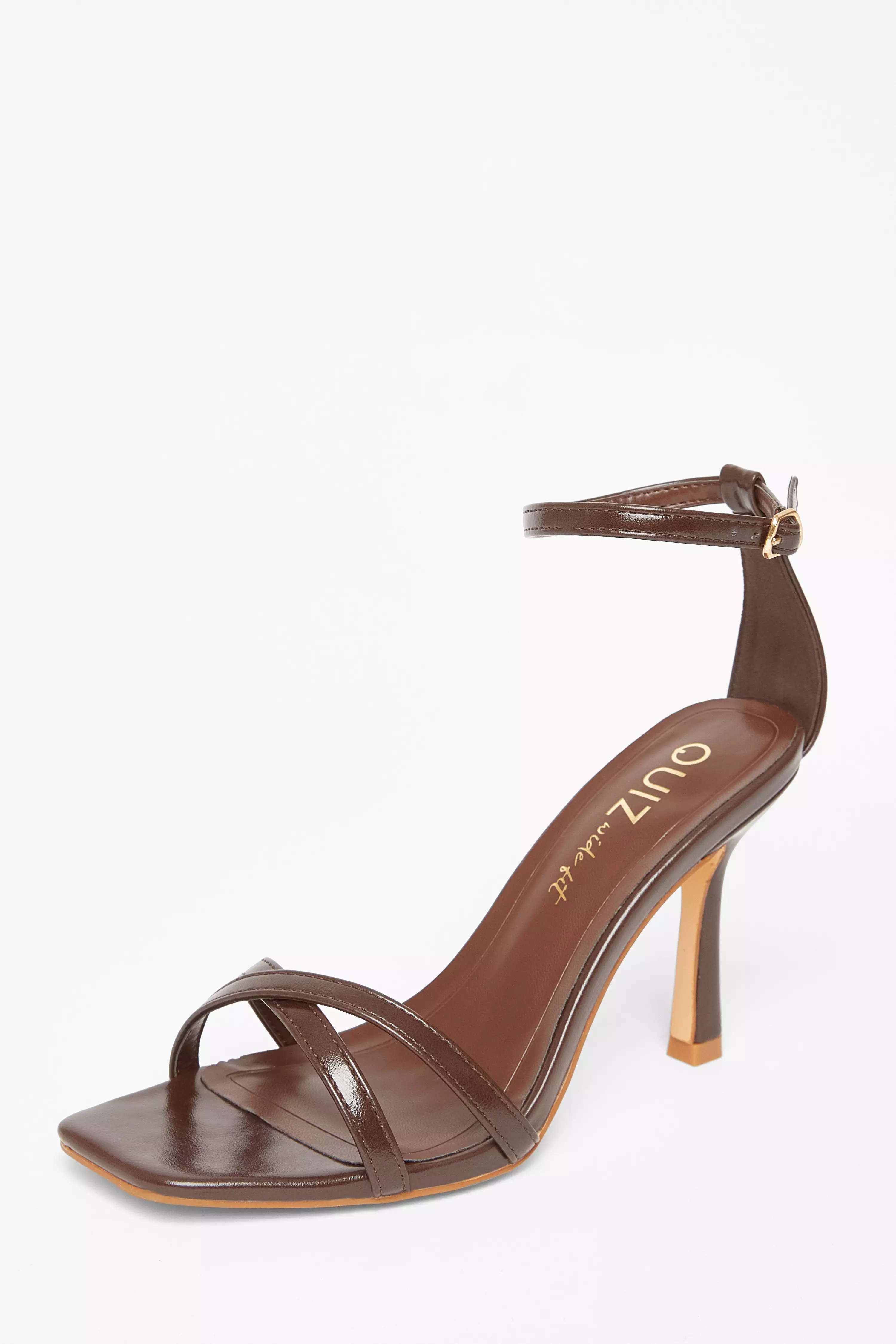 Wide Fit Brown Barely There Heels 