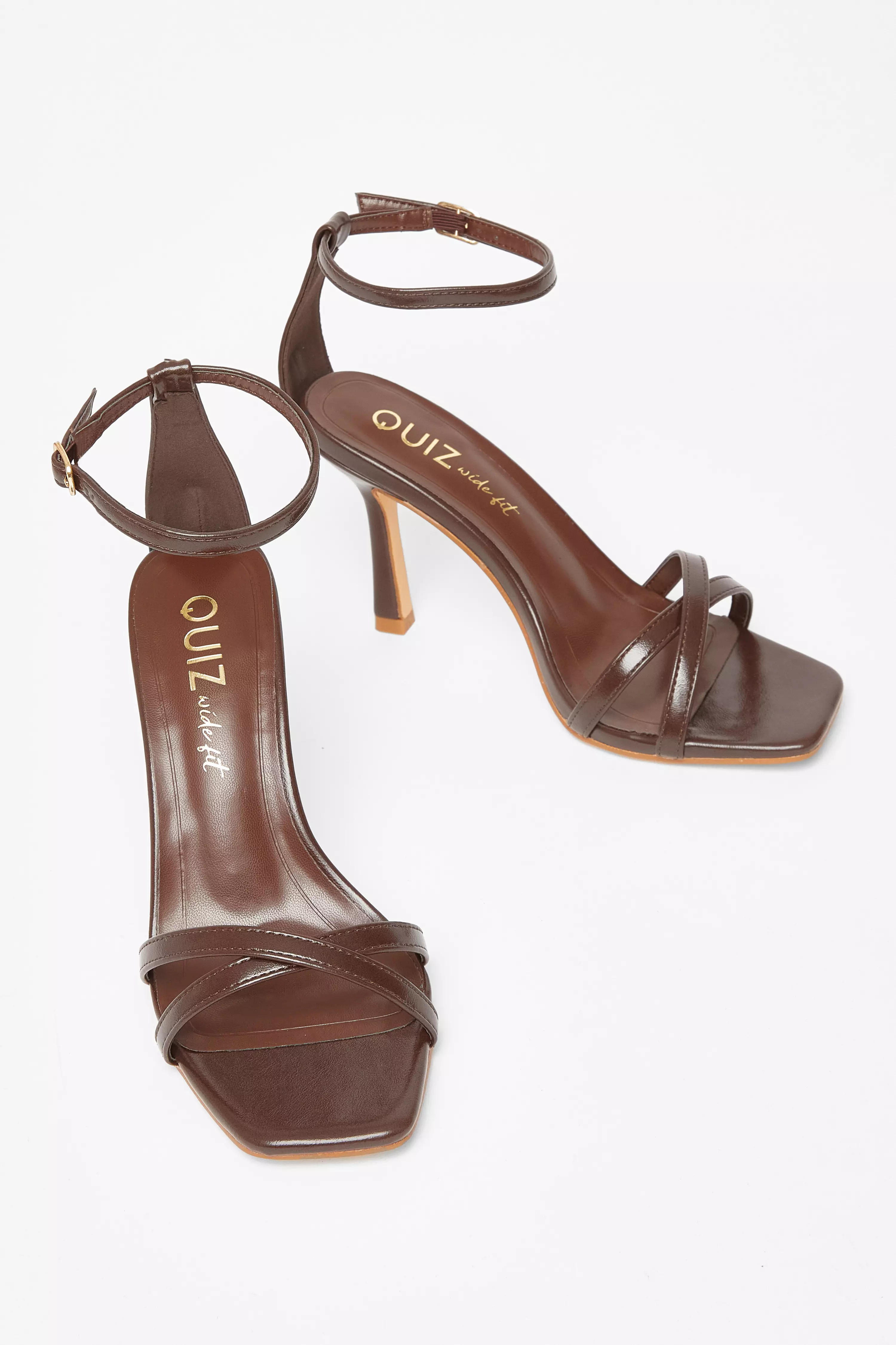 Wide Fit Brown Barely There Heels 