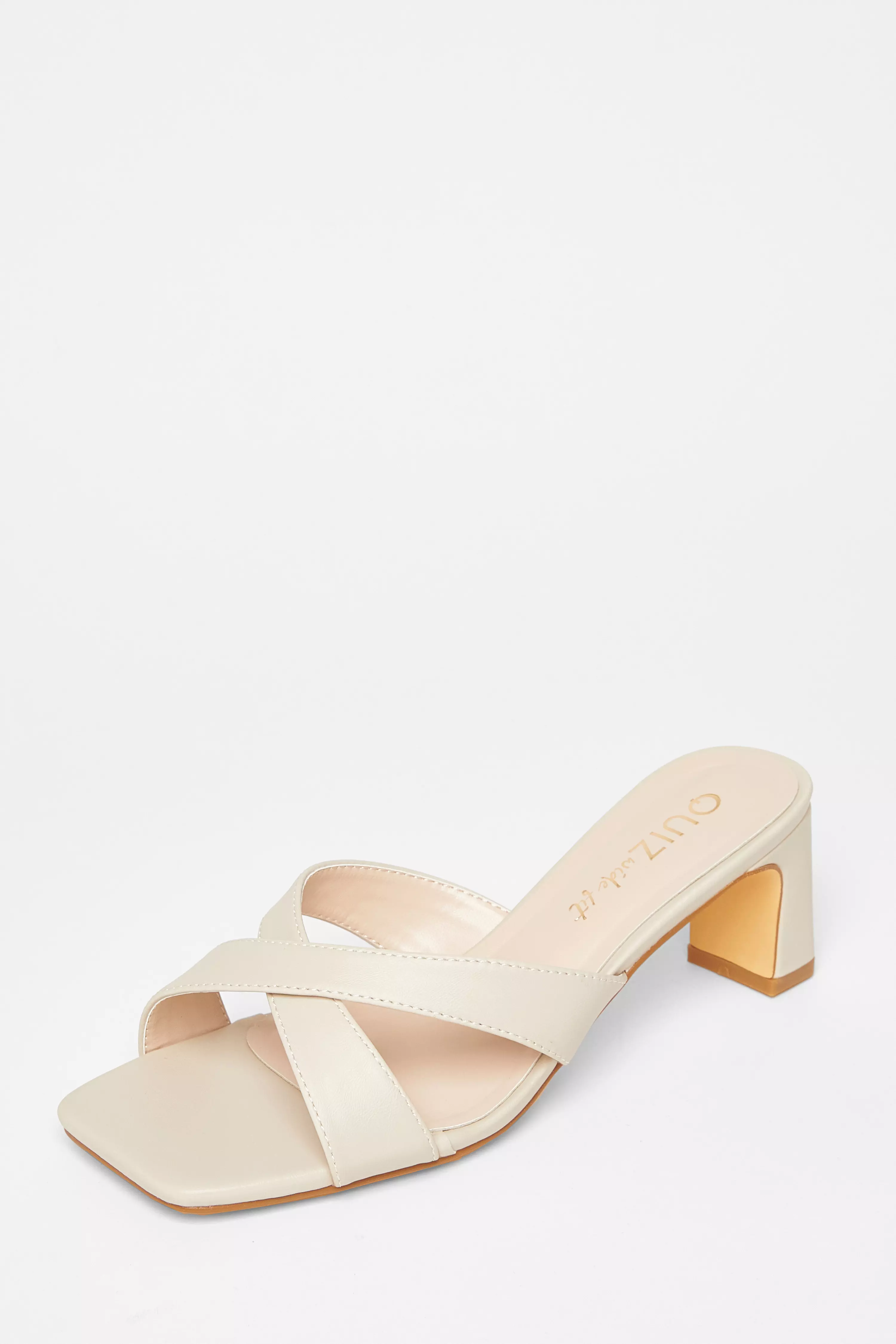 Wide Fit Nude Mule Heels