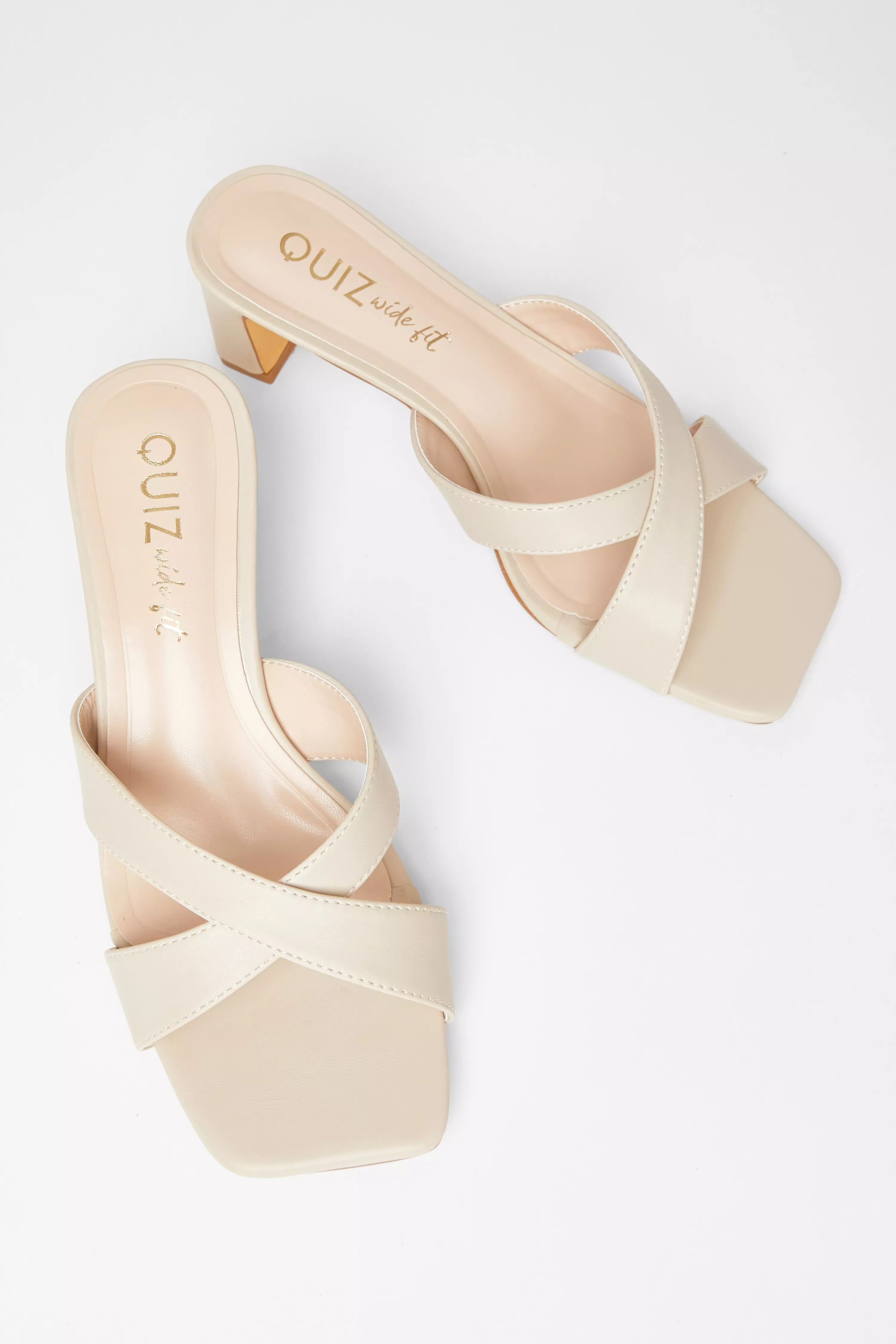 Wide Fit Nude Mule Heels