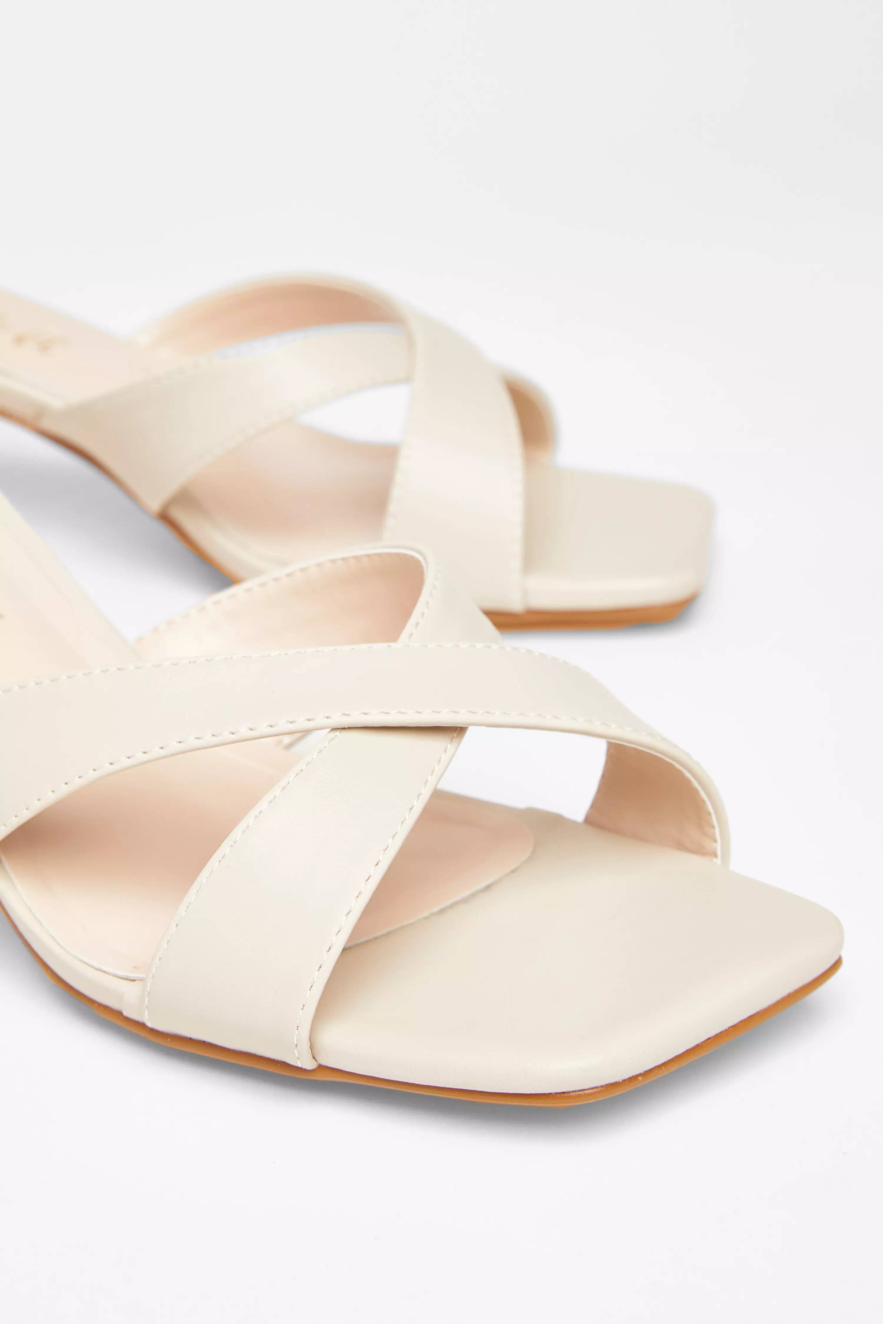 Wide Fit Nude Mule Heels