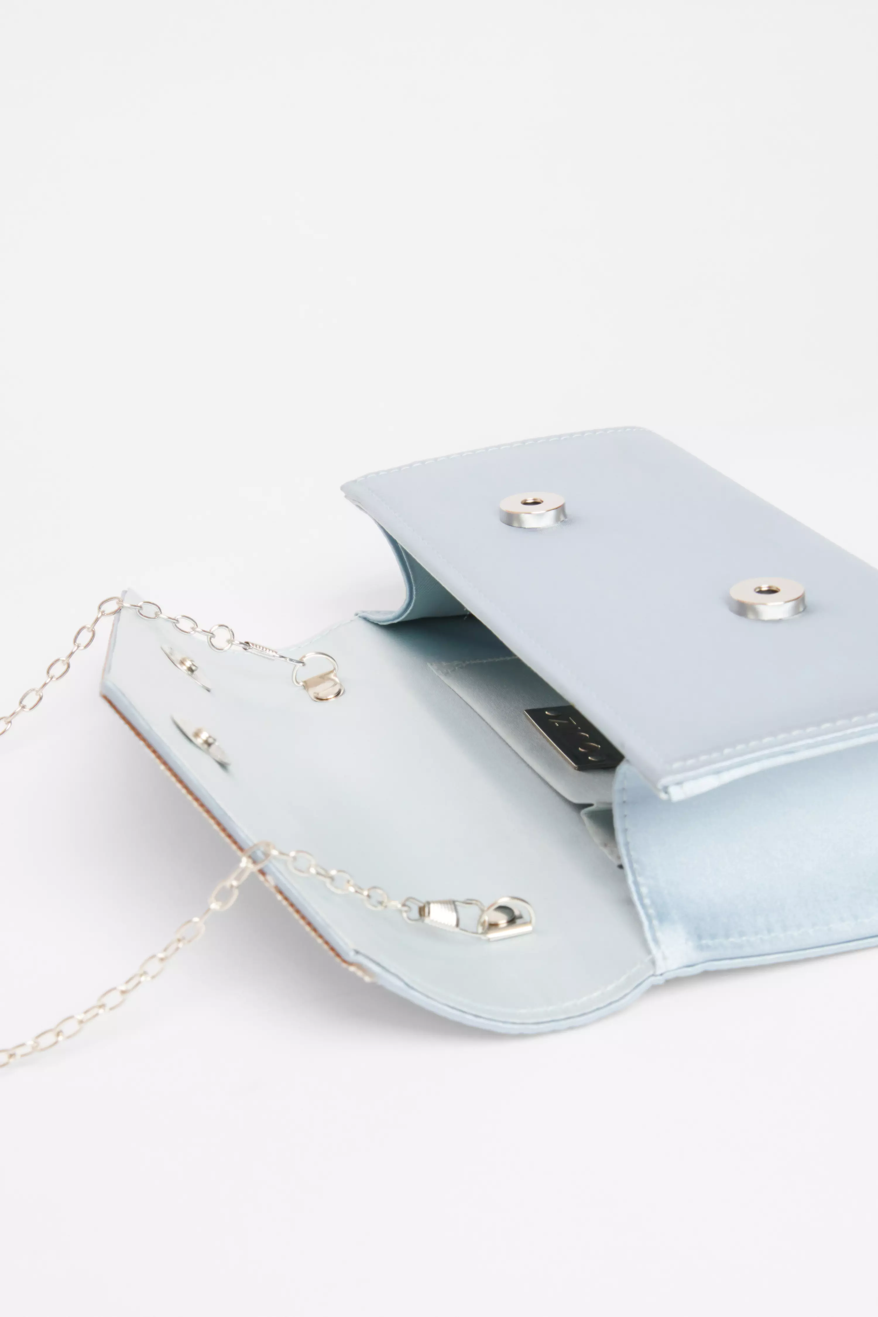 Light Blue Diamante Clutch