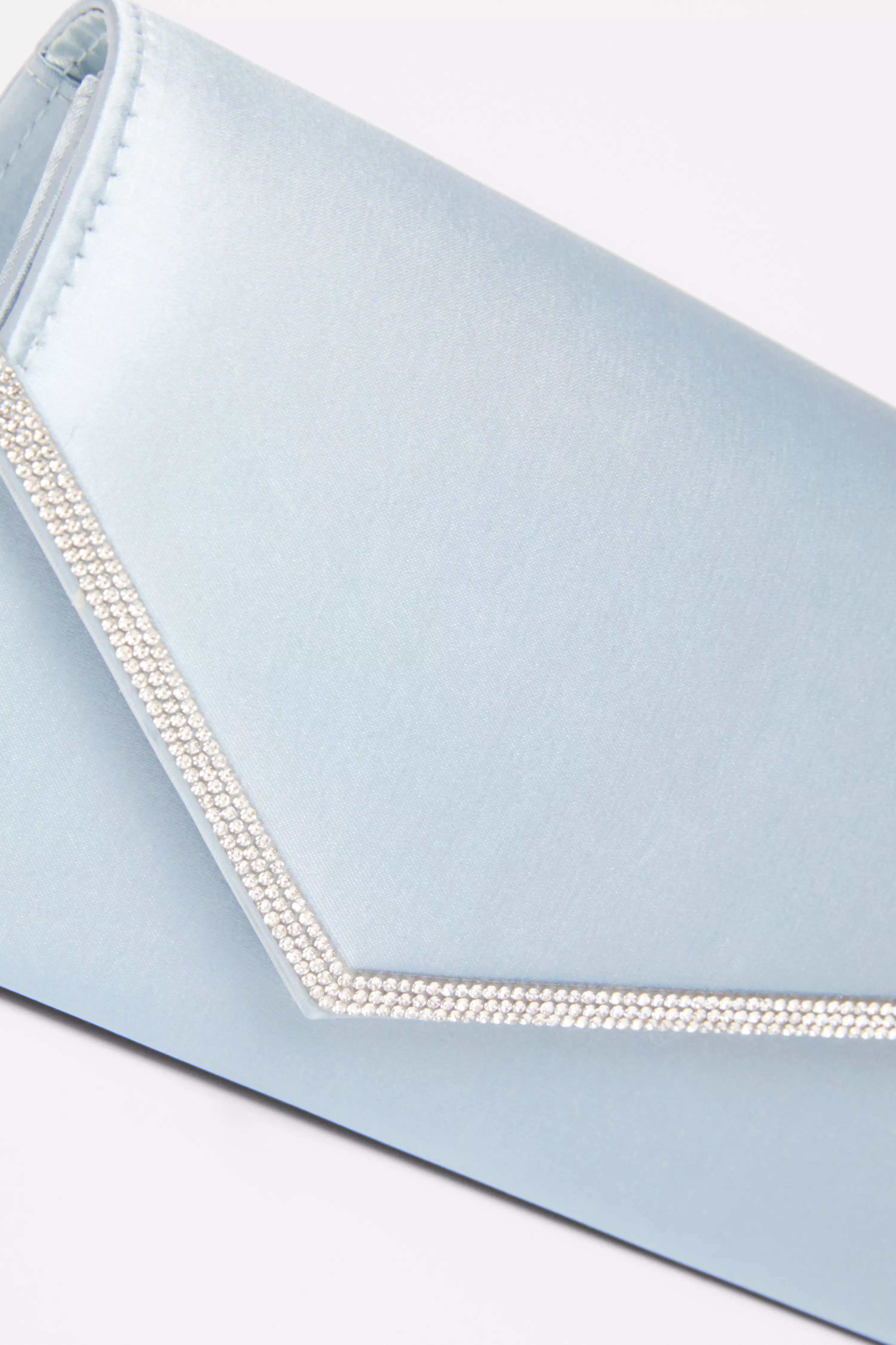 Light Blue Diamante Clutch