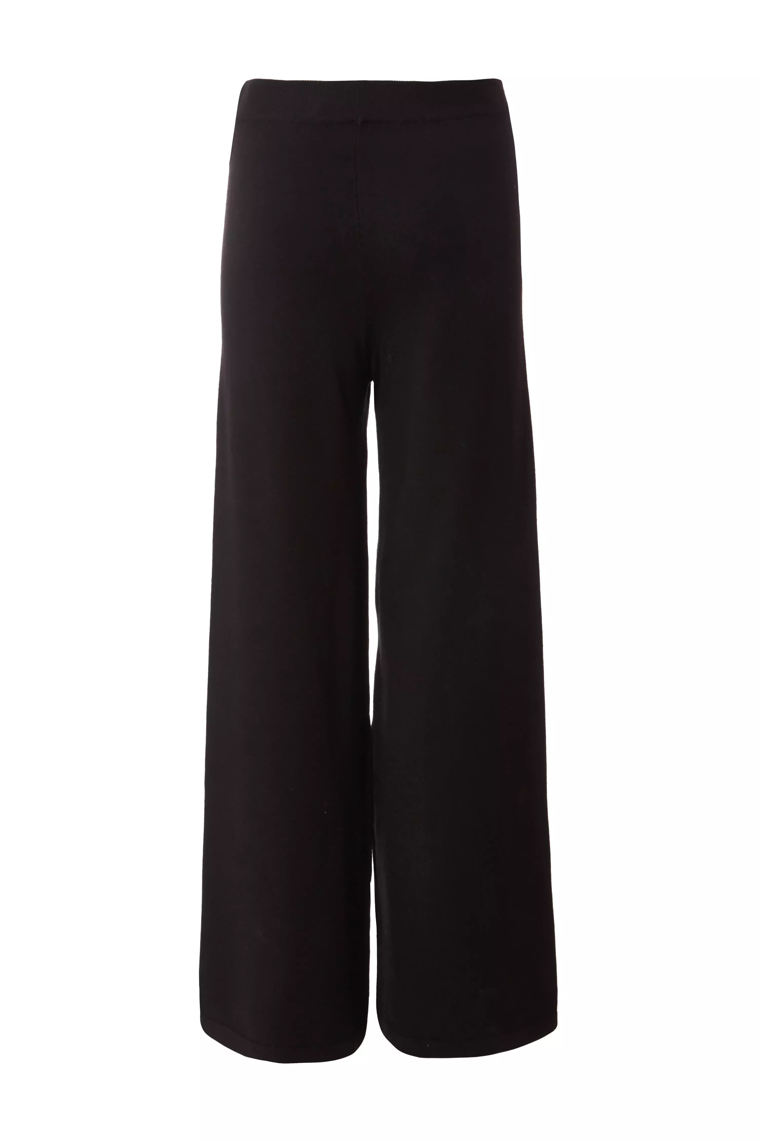 Black Knit Palazzo Trousers