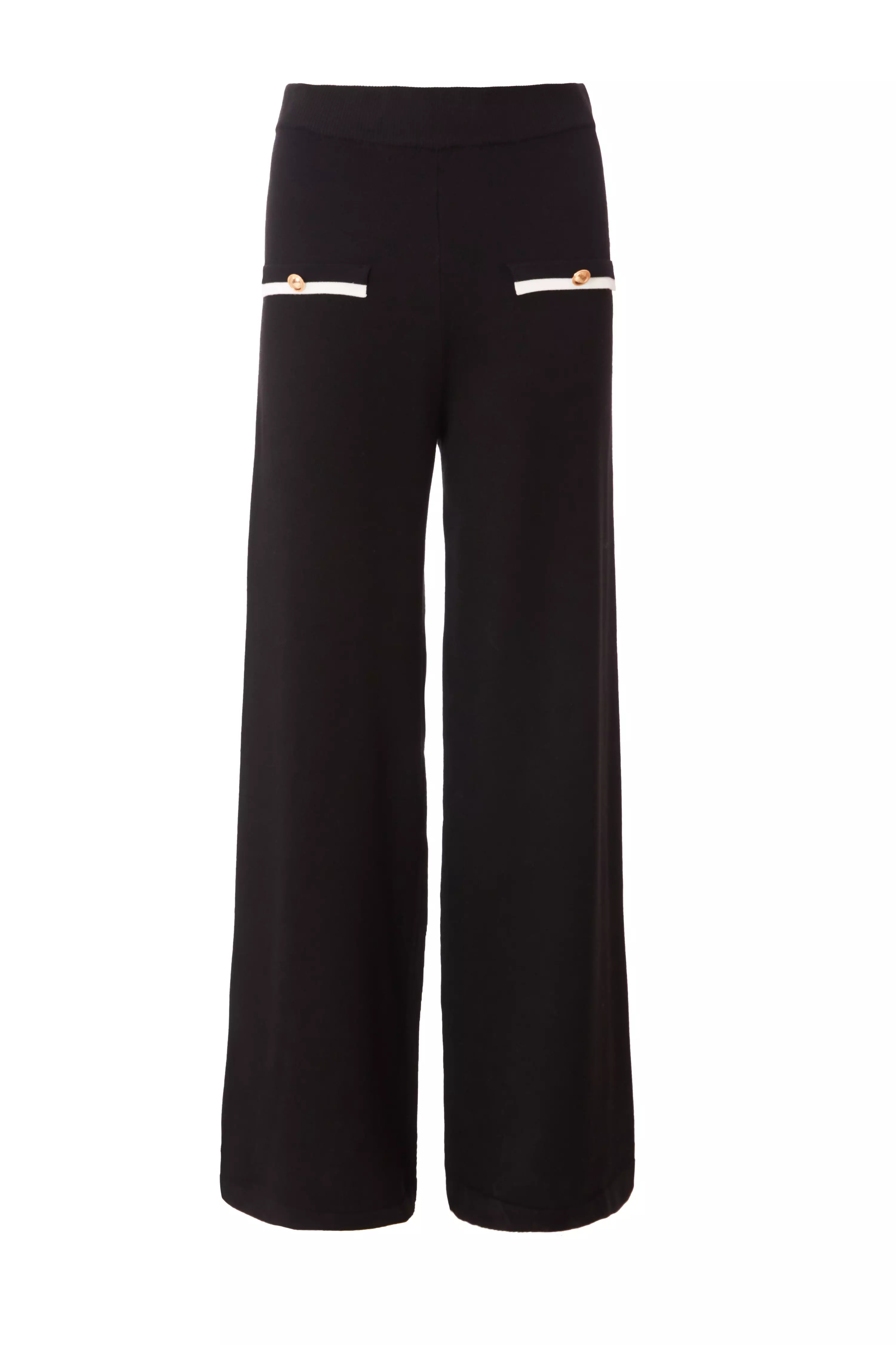 Black Knit Palazzo Trousers