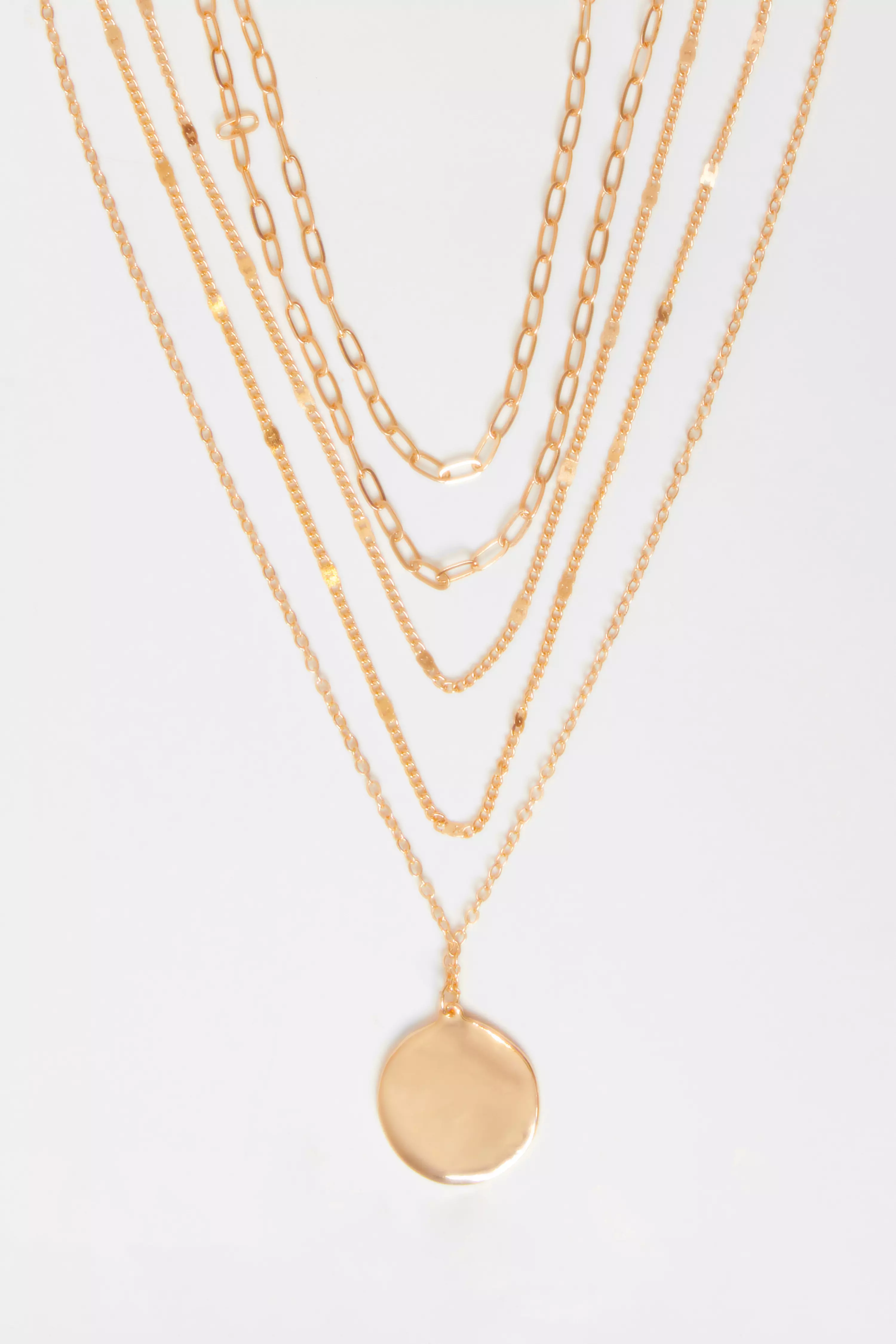 Gold Multi Layered Long Necklace