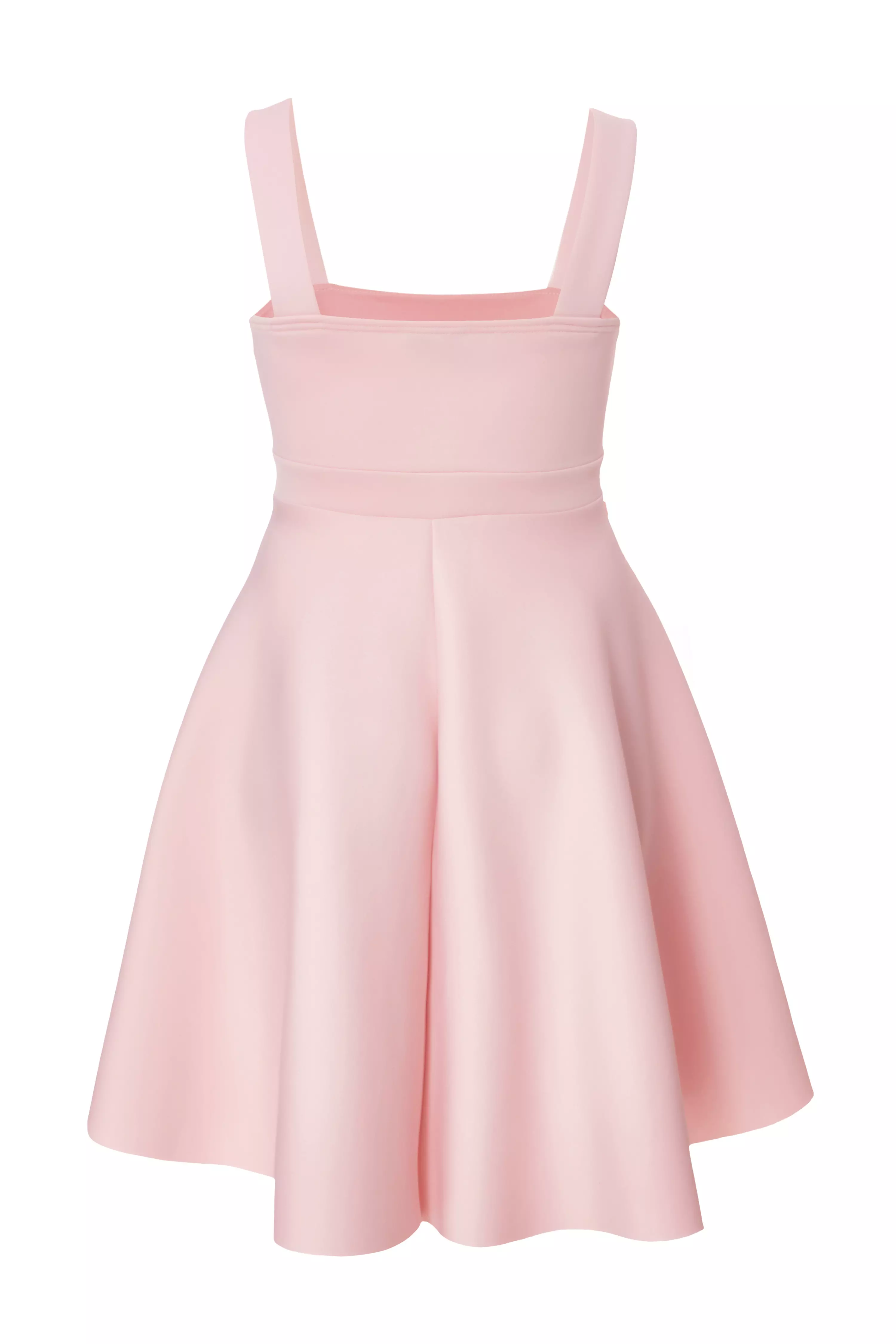 Curve Pink Belted Skater Dress