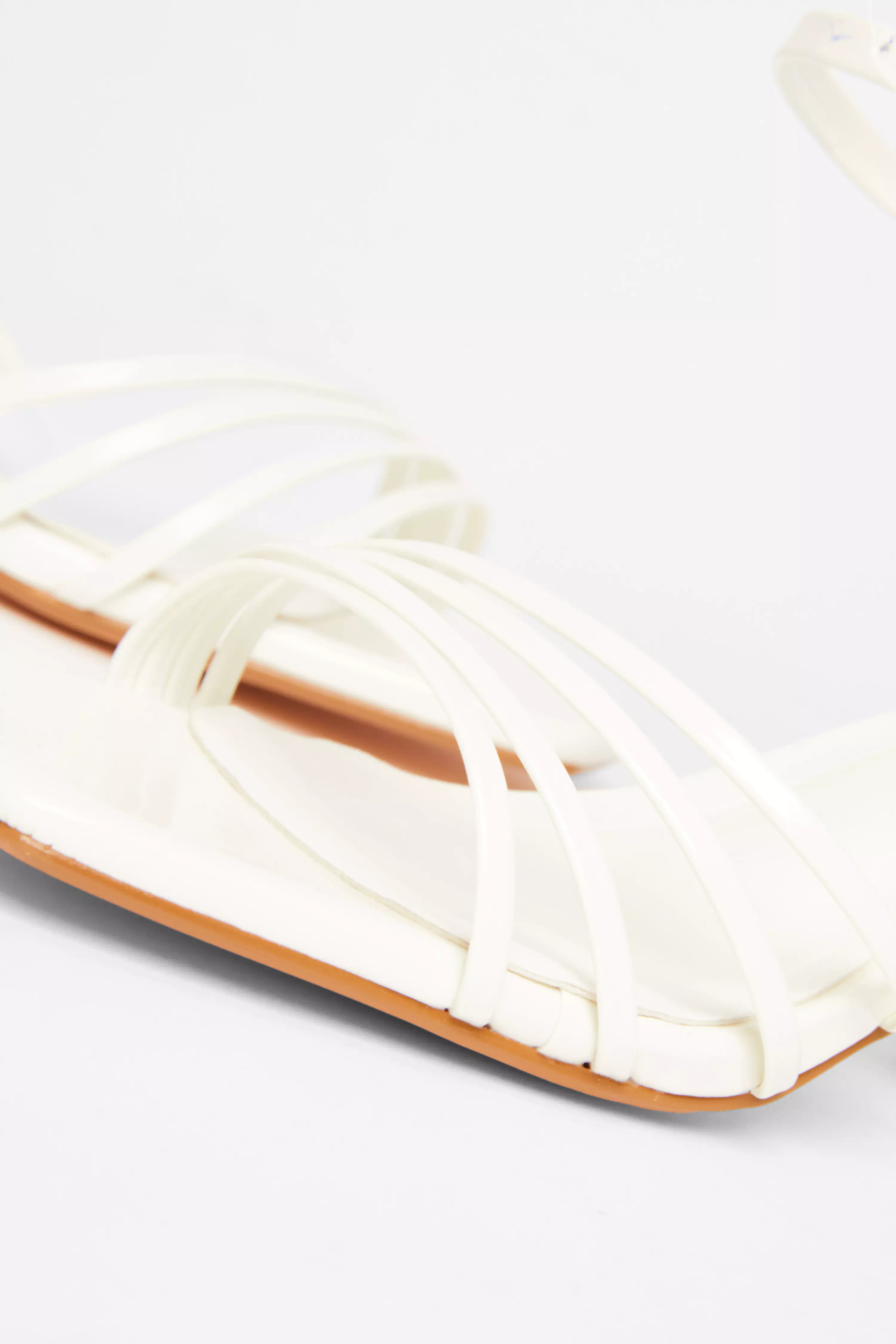 Bridal White Block Heel Sandals