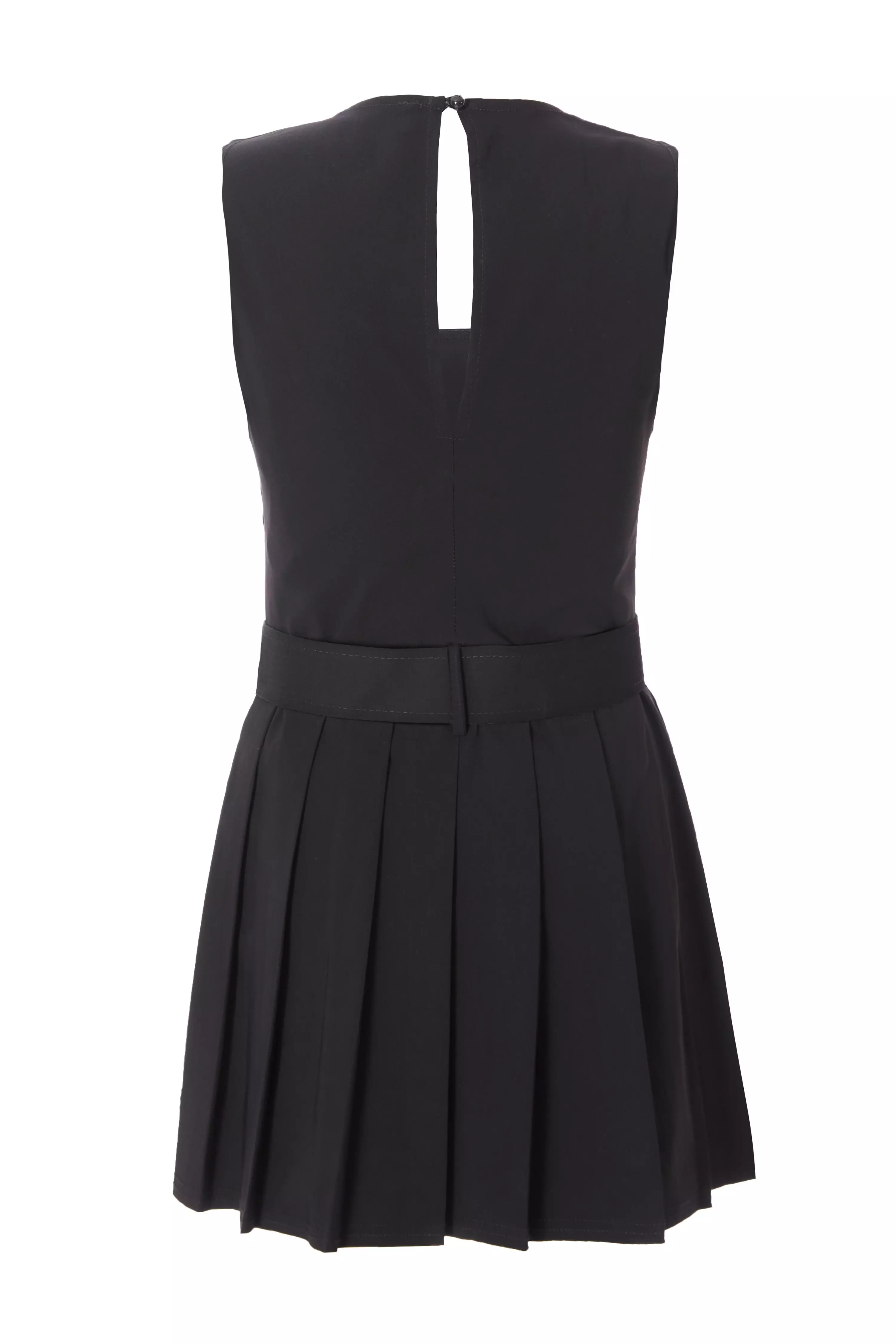 Black Pleated Skort Playsuit