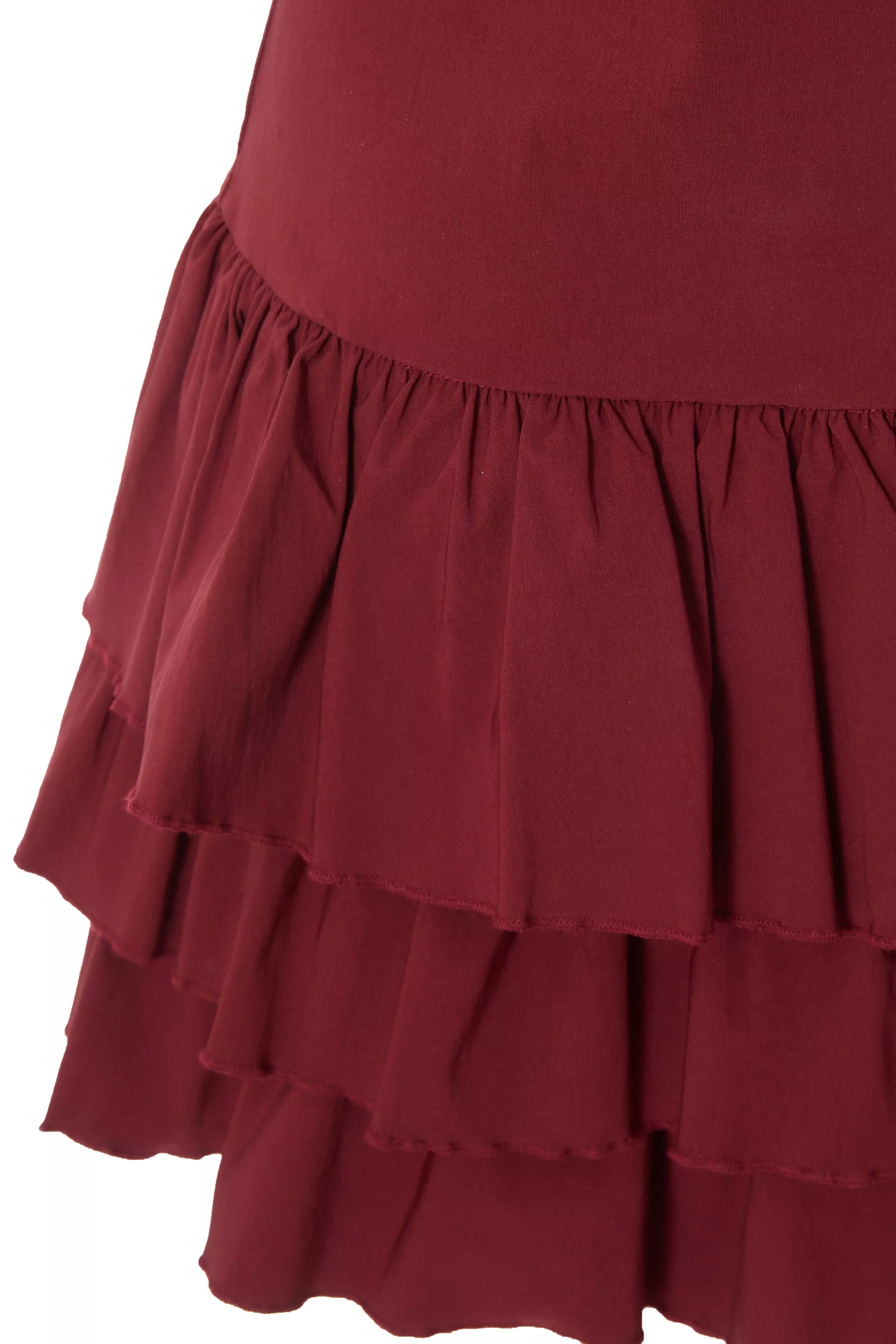 Dark Red Layered Mini Dress