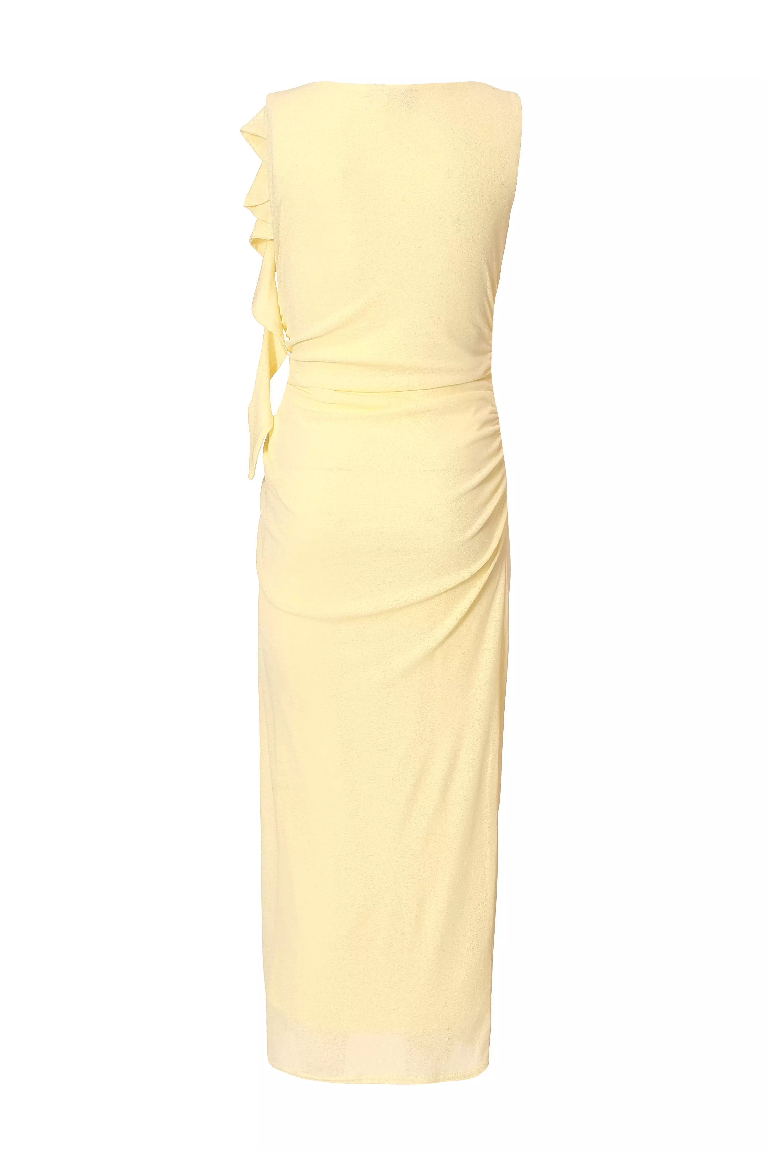 Light Yellow Frill Midi Dress