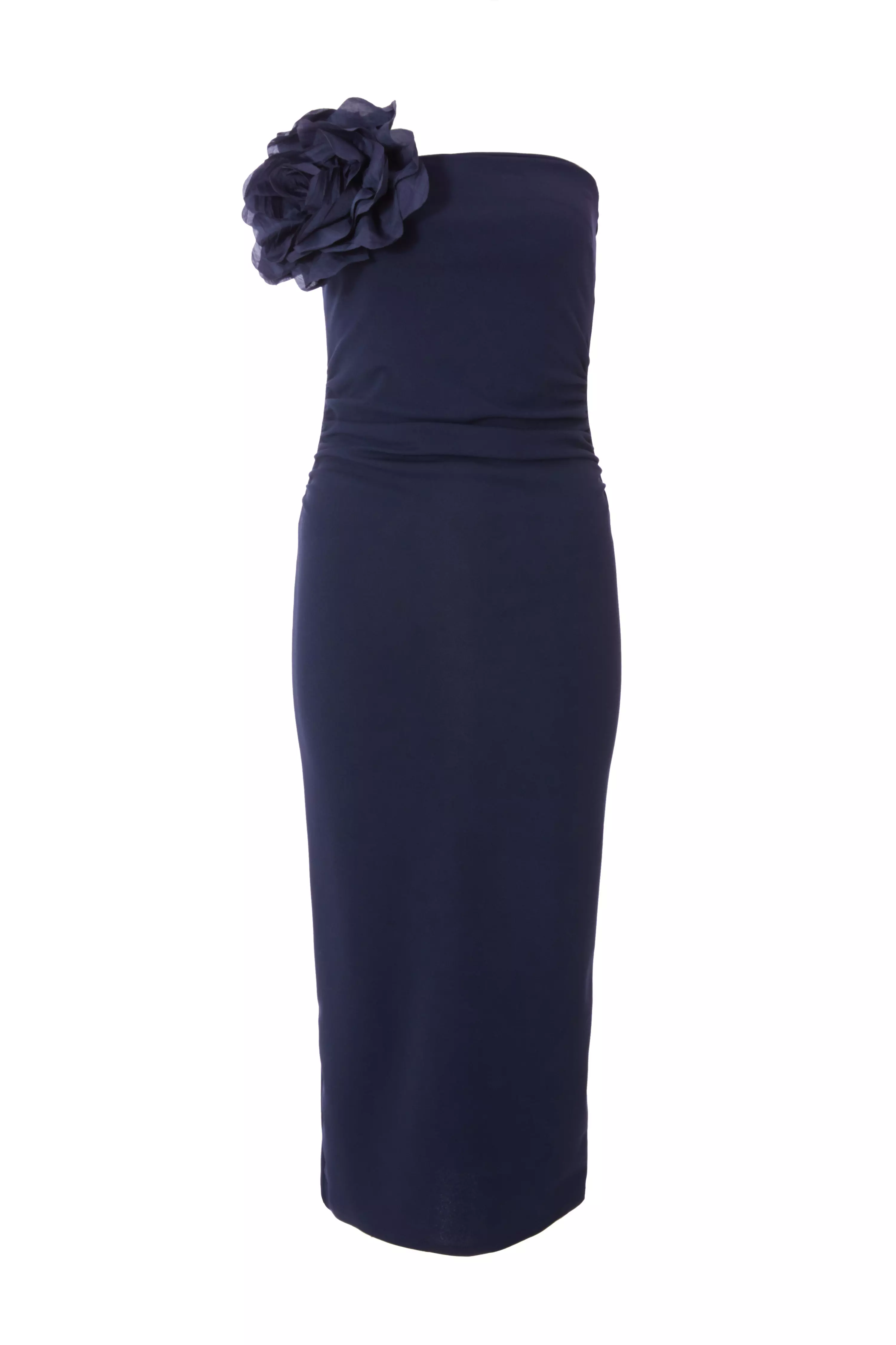 Petite Navy Corsage Midaxi Dress