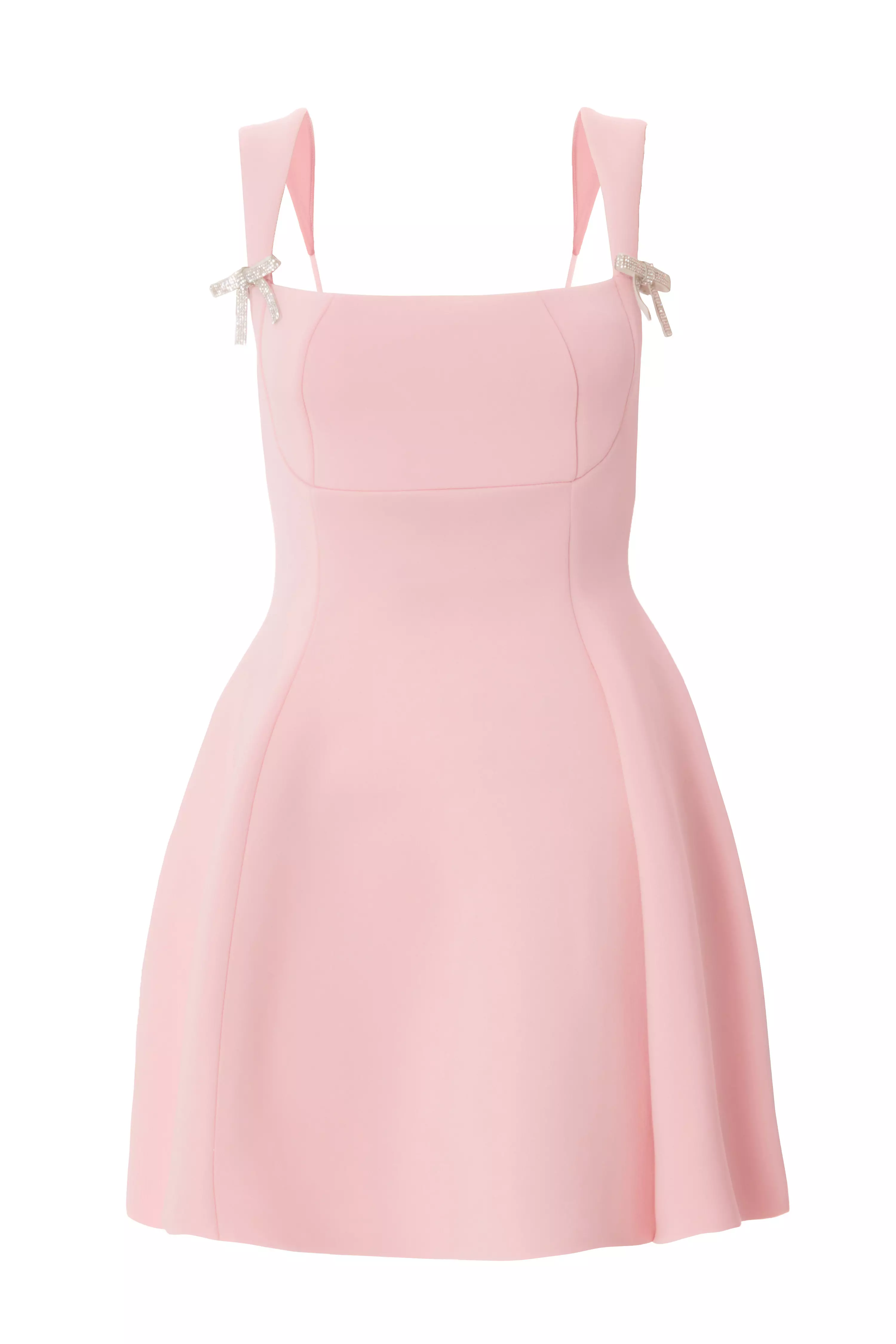 Petite Baby Pink A-Line Mini Dress