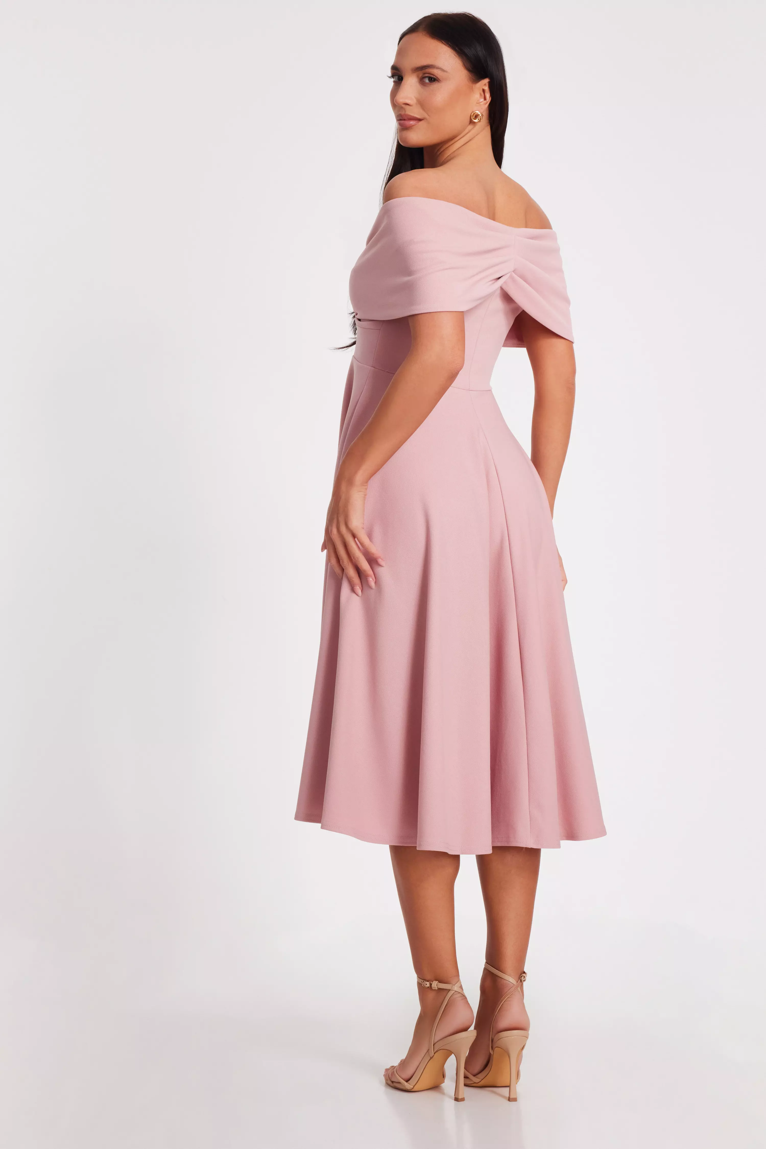 Blush Bardot Midi Dress