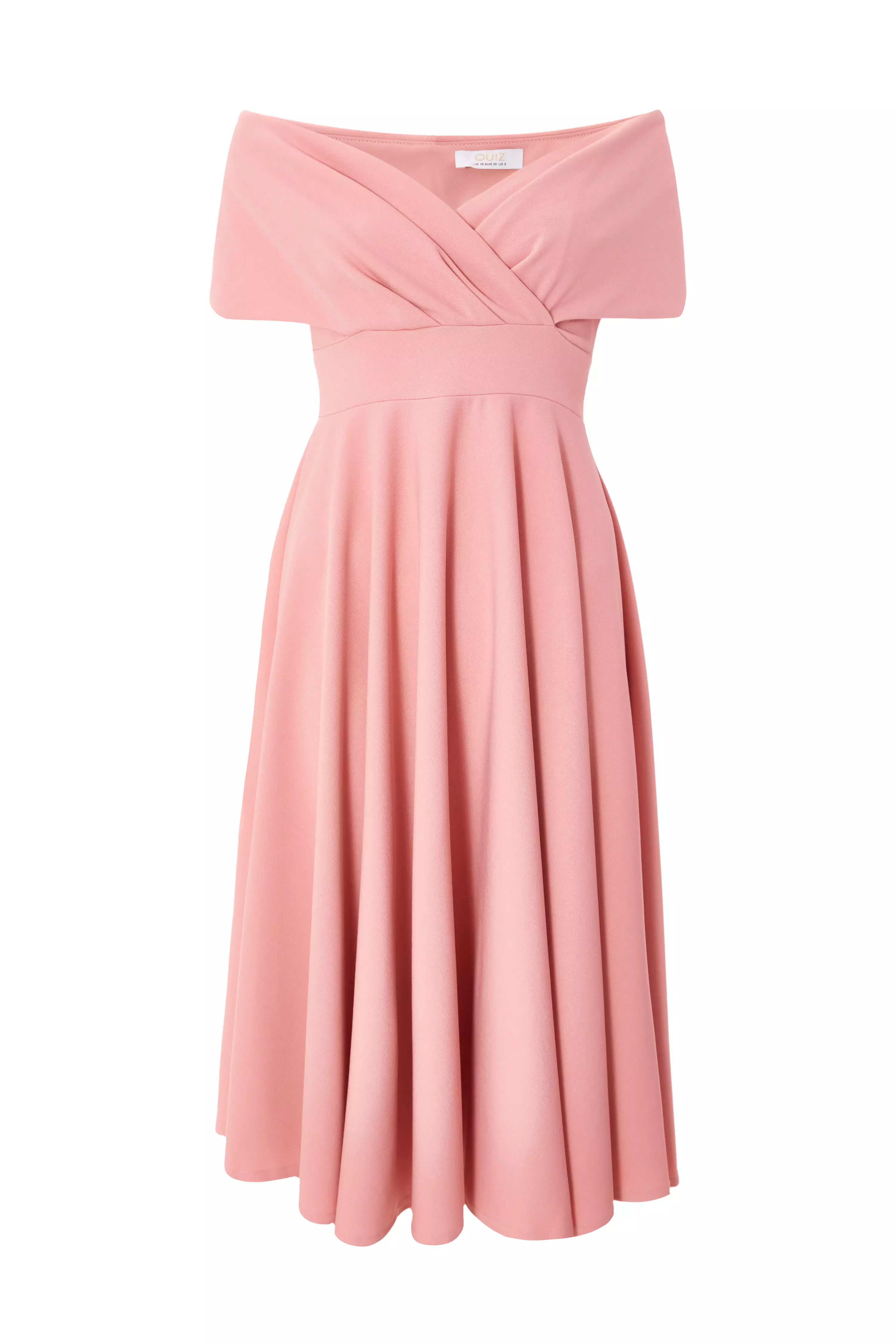 Blush Bardot Midi Dress