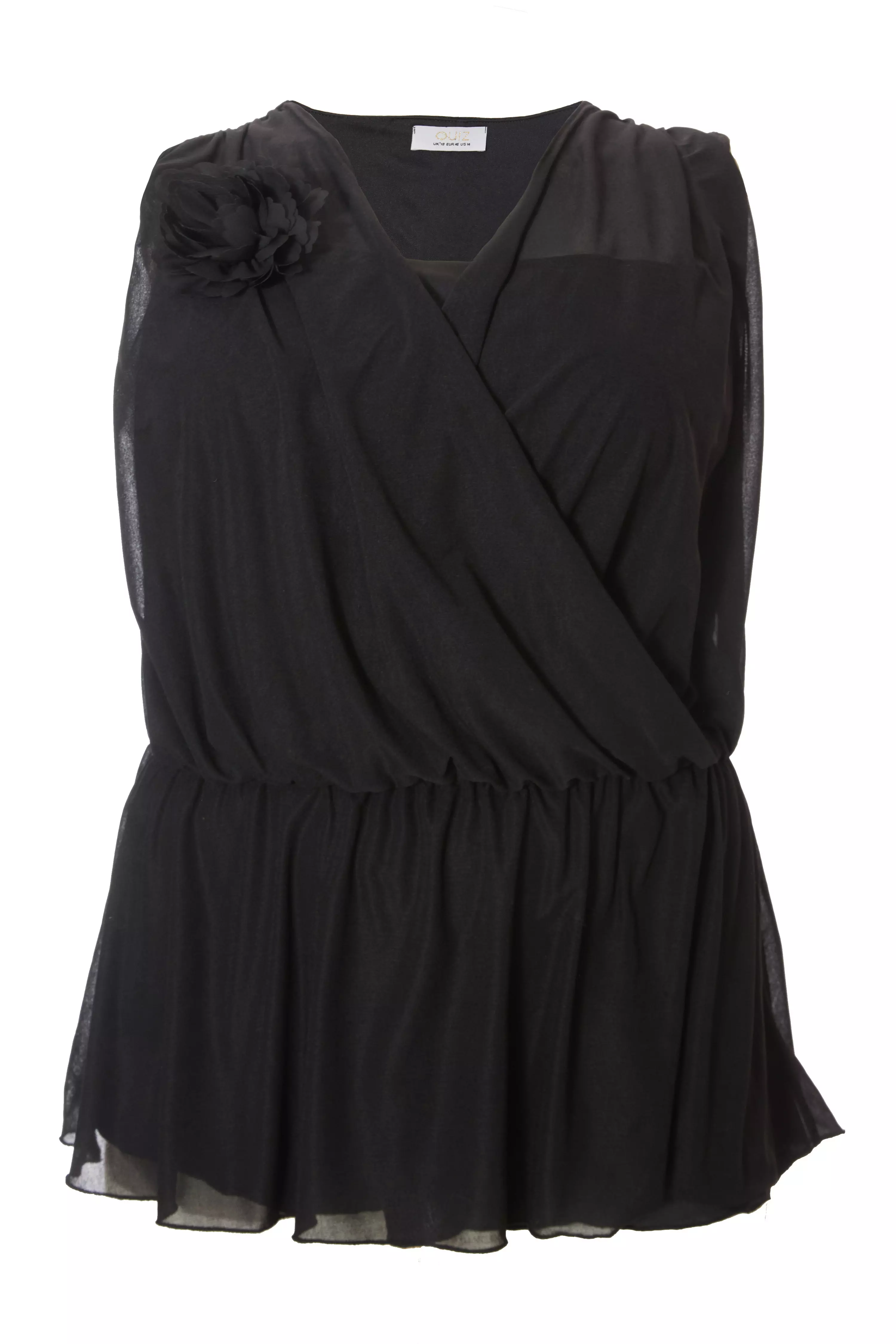 Curve Black Peplum Top