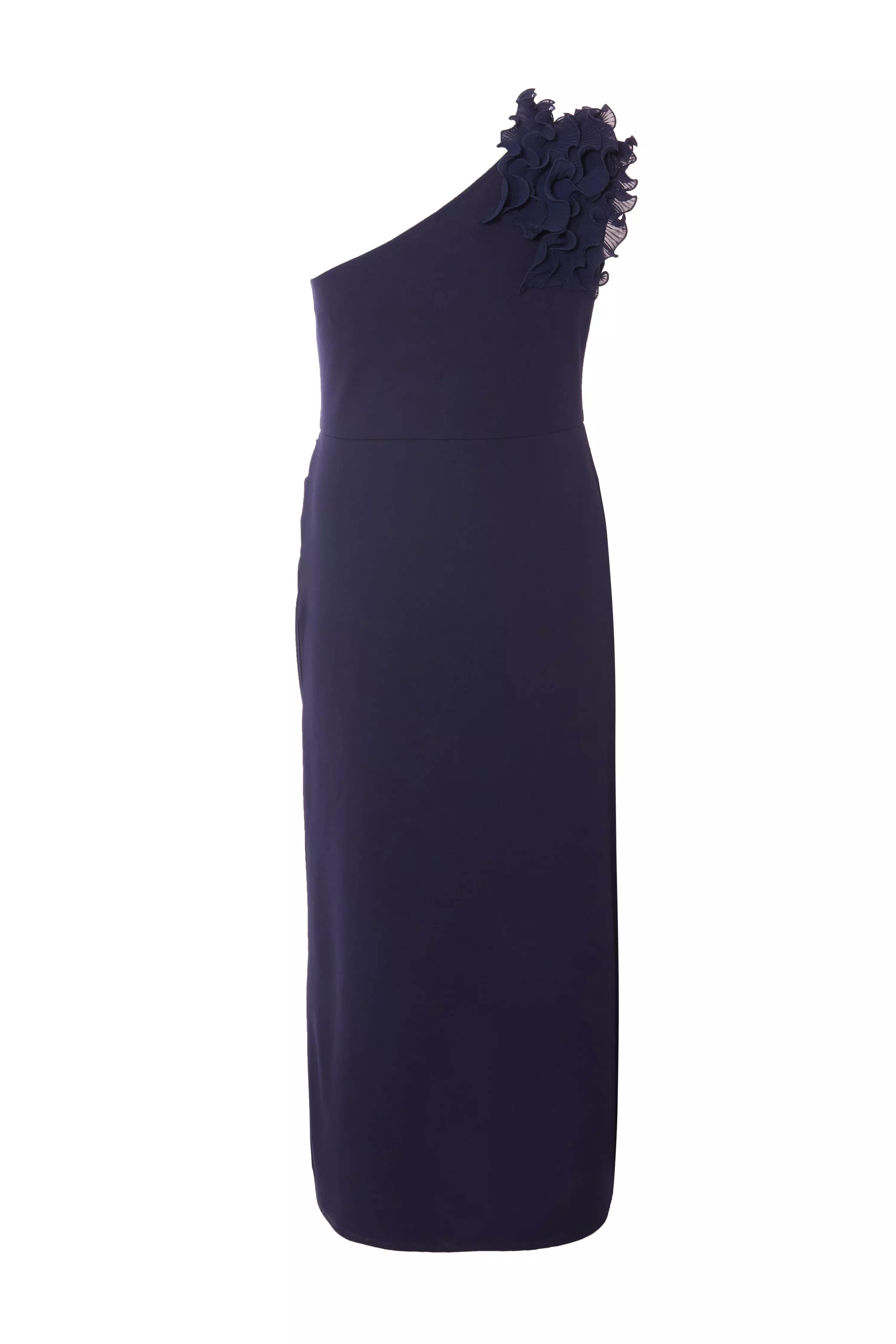 Curve Navy One Shoulder Maxi Dress