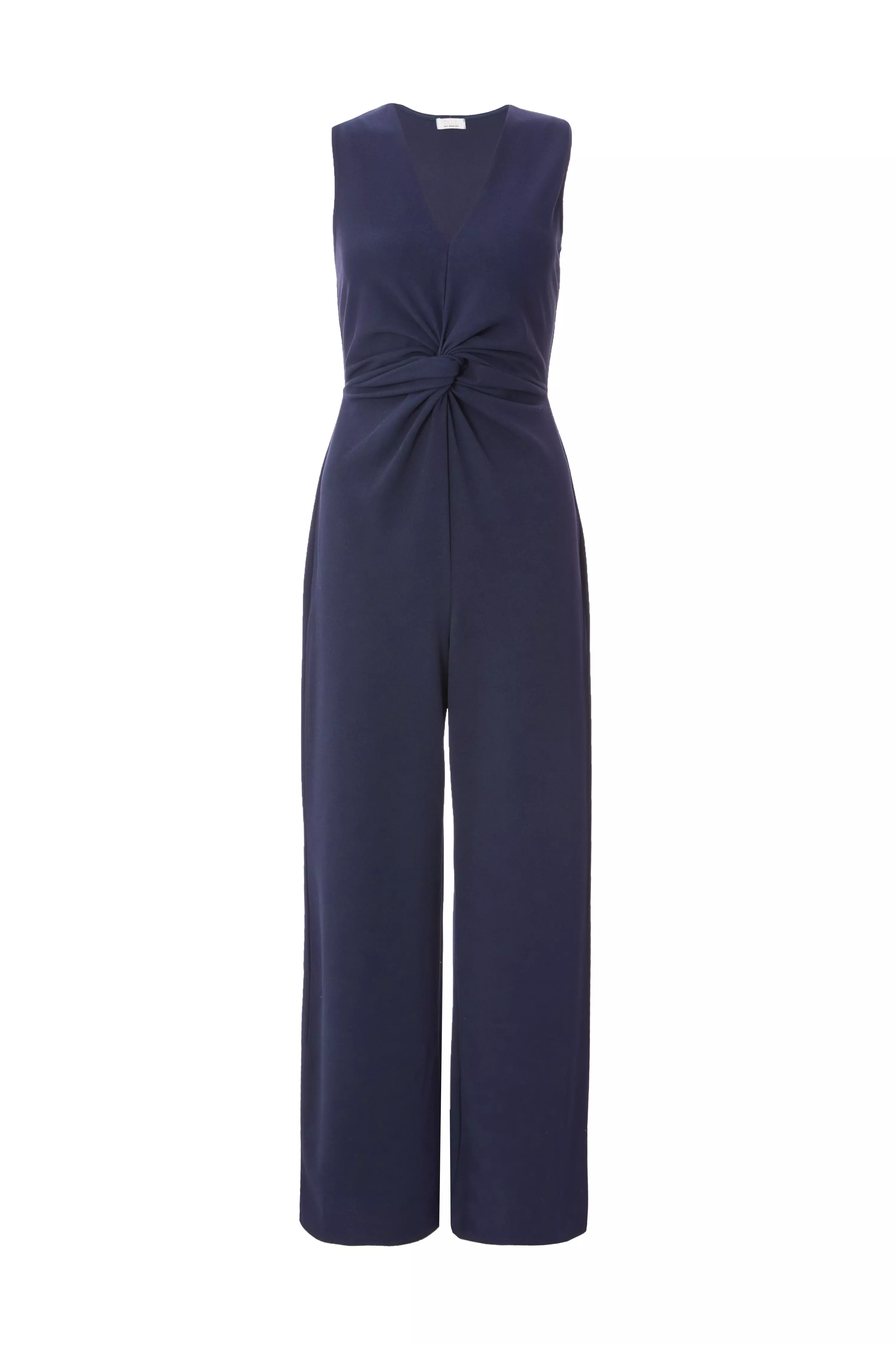 Navy Gathered Front Jumpsuit