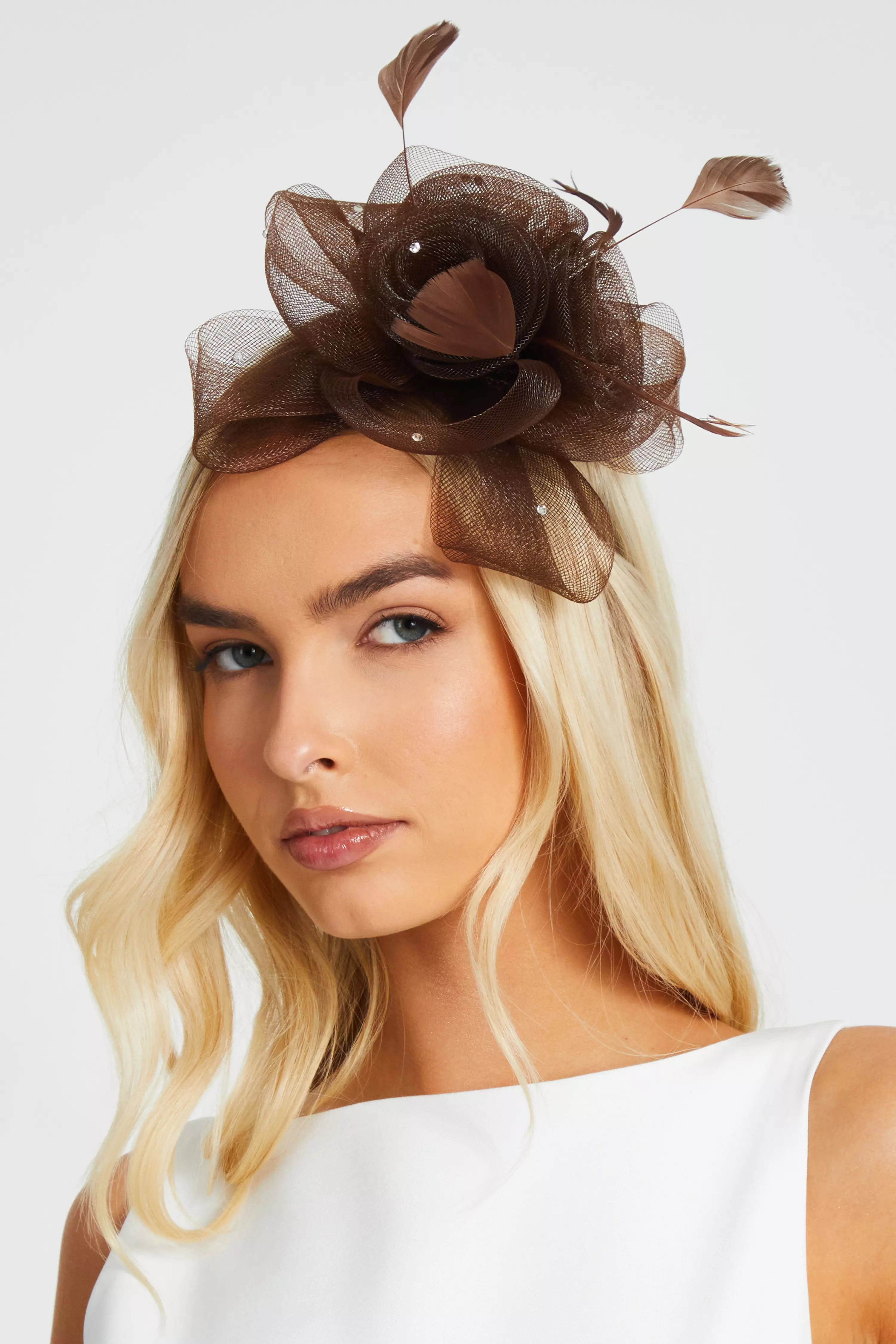 Brown Flower Headband Fascinator 