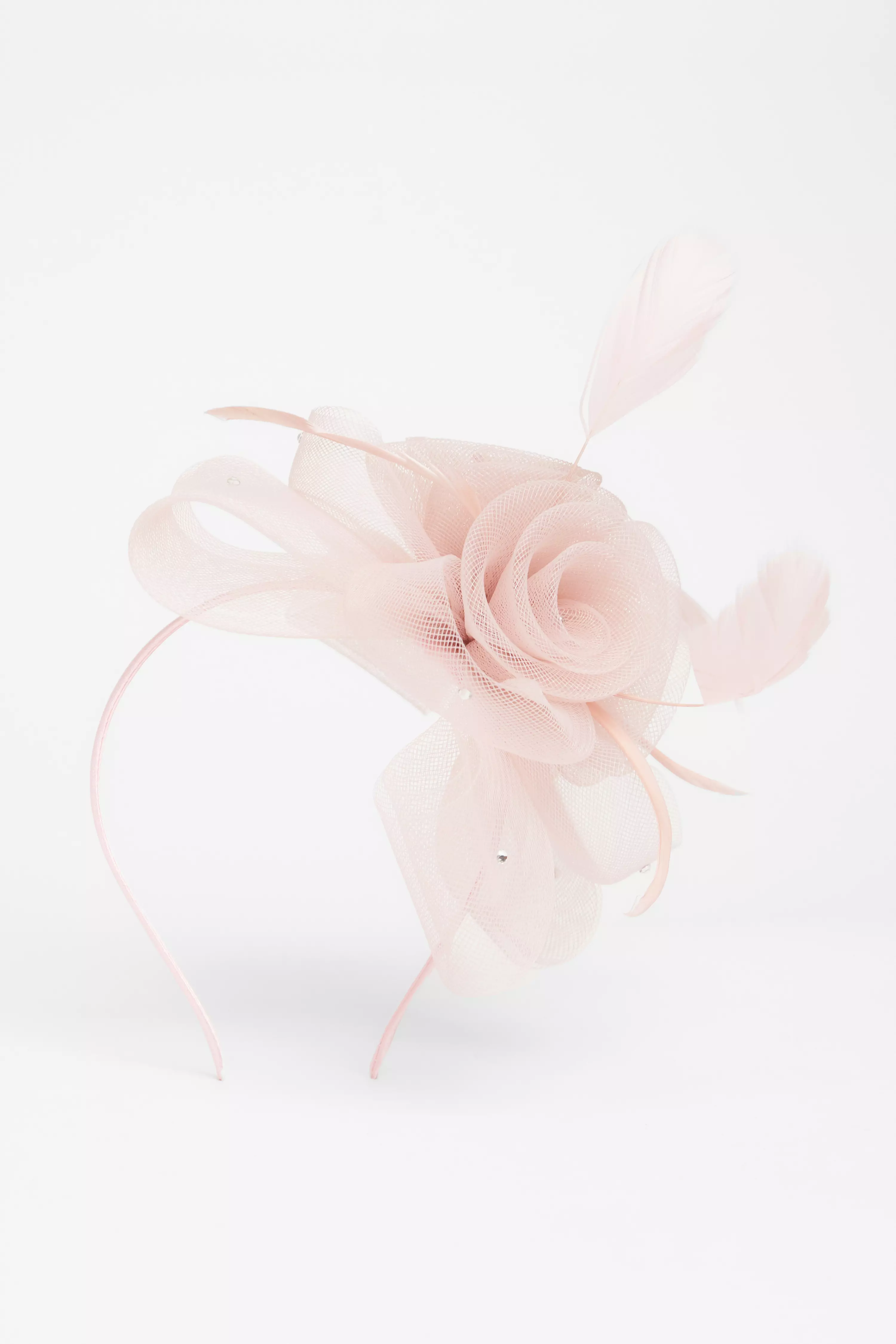 Blush Flower Headband Fascinator 