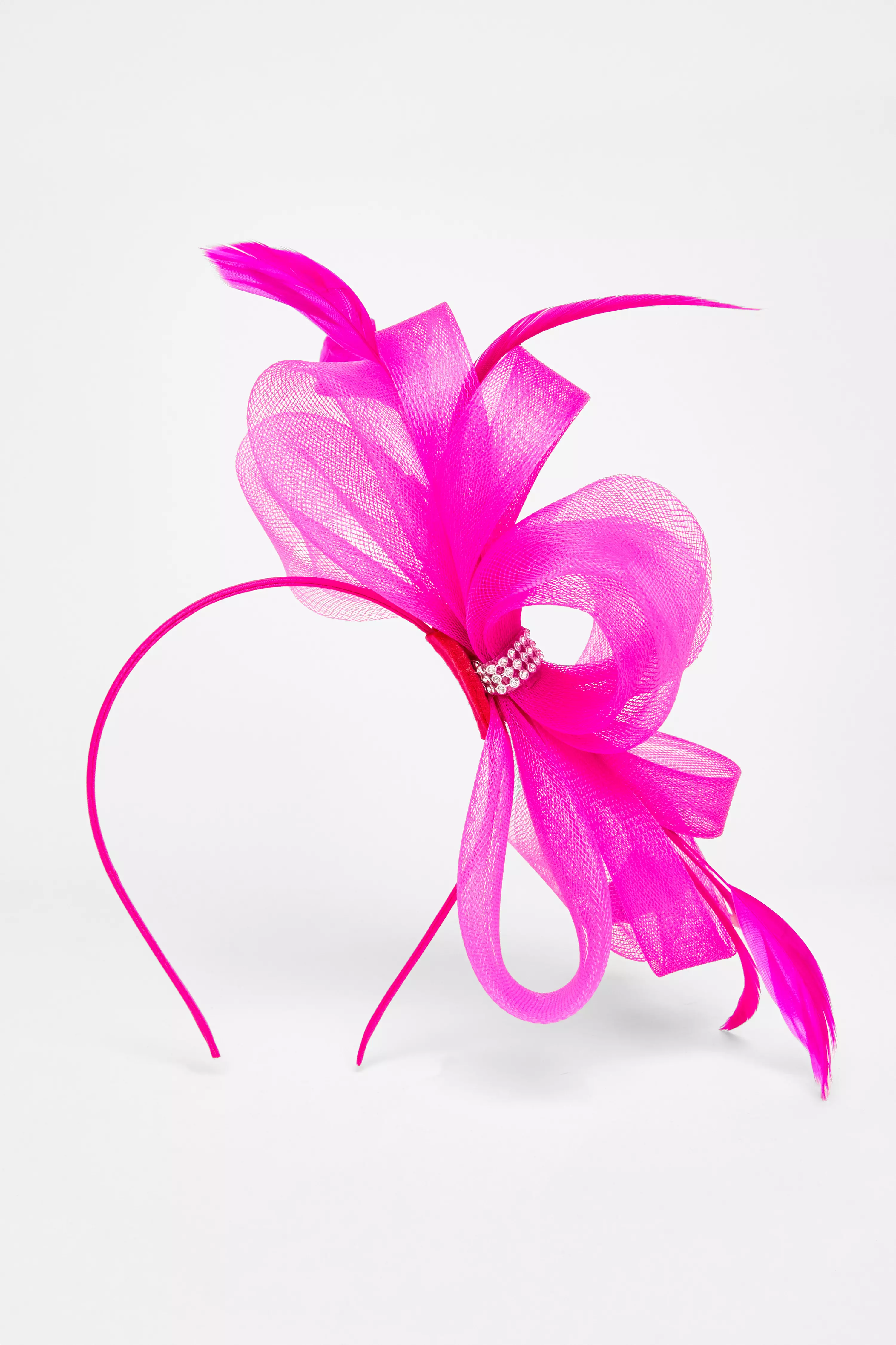 Fuchsia Diamante Bow Headband Fascinator