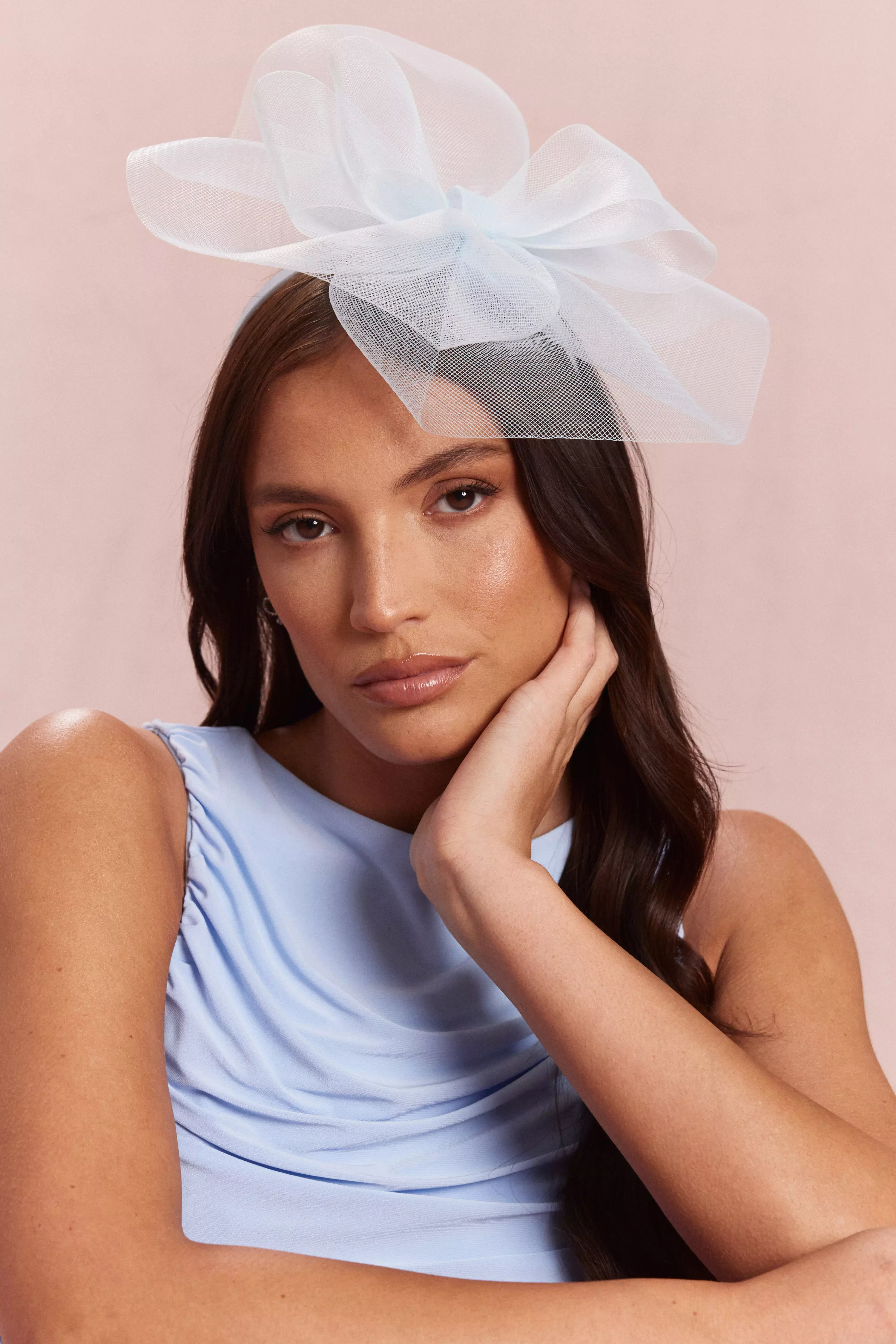 Light Blue Bow Headband Fascinator