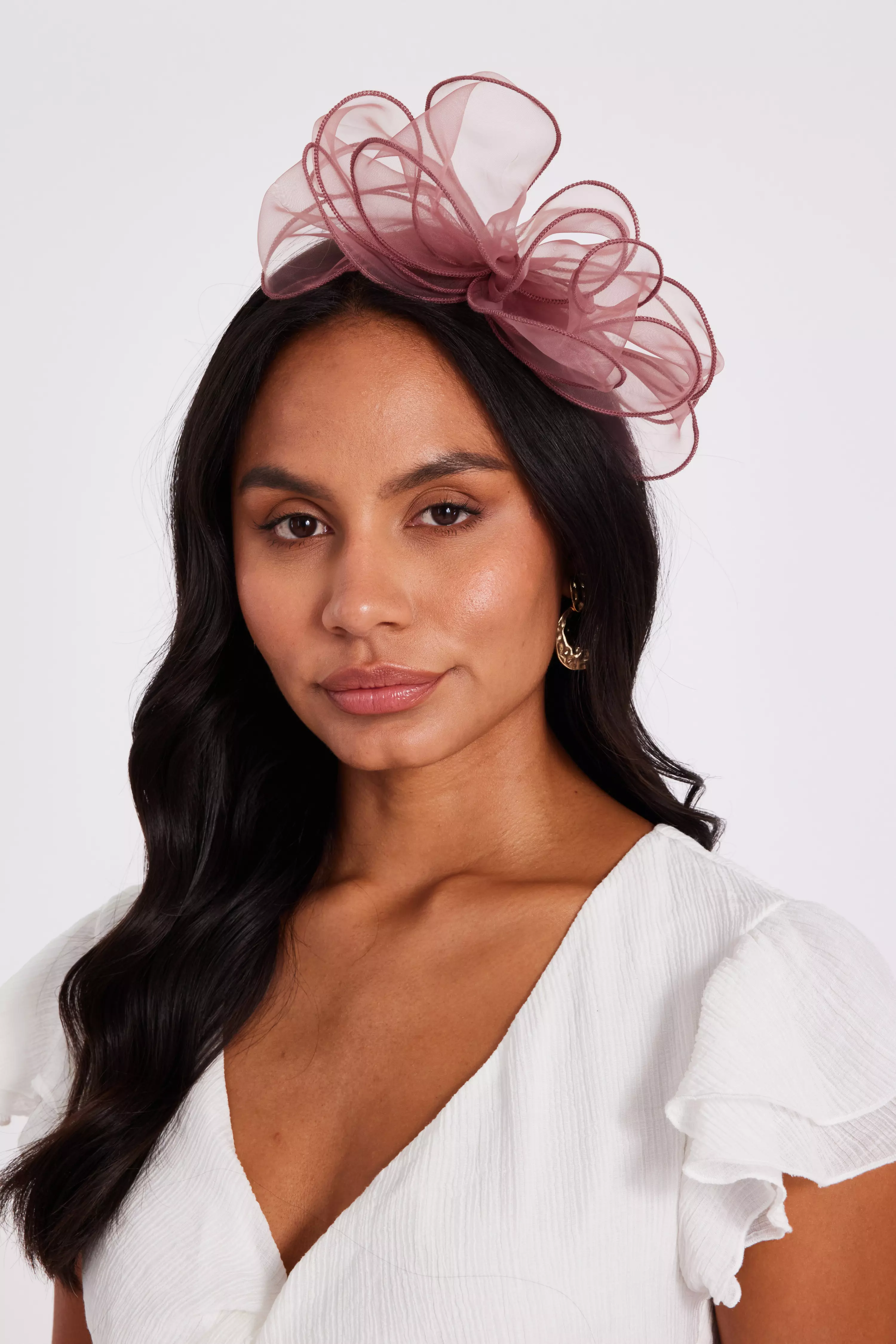 Burgundy Feather Headband Fascinator