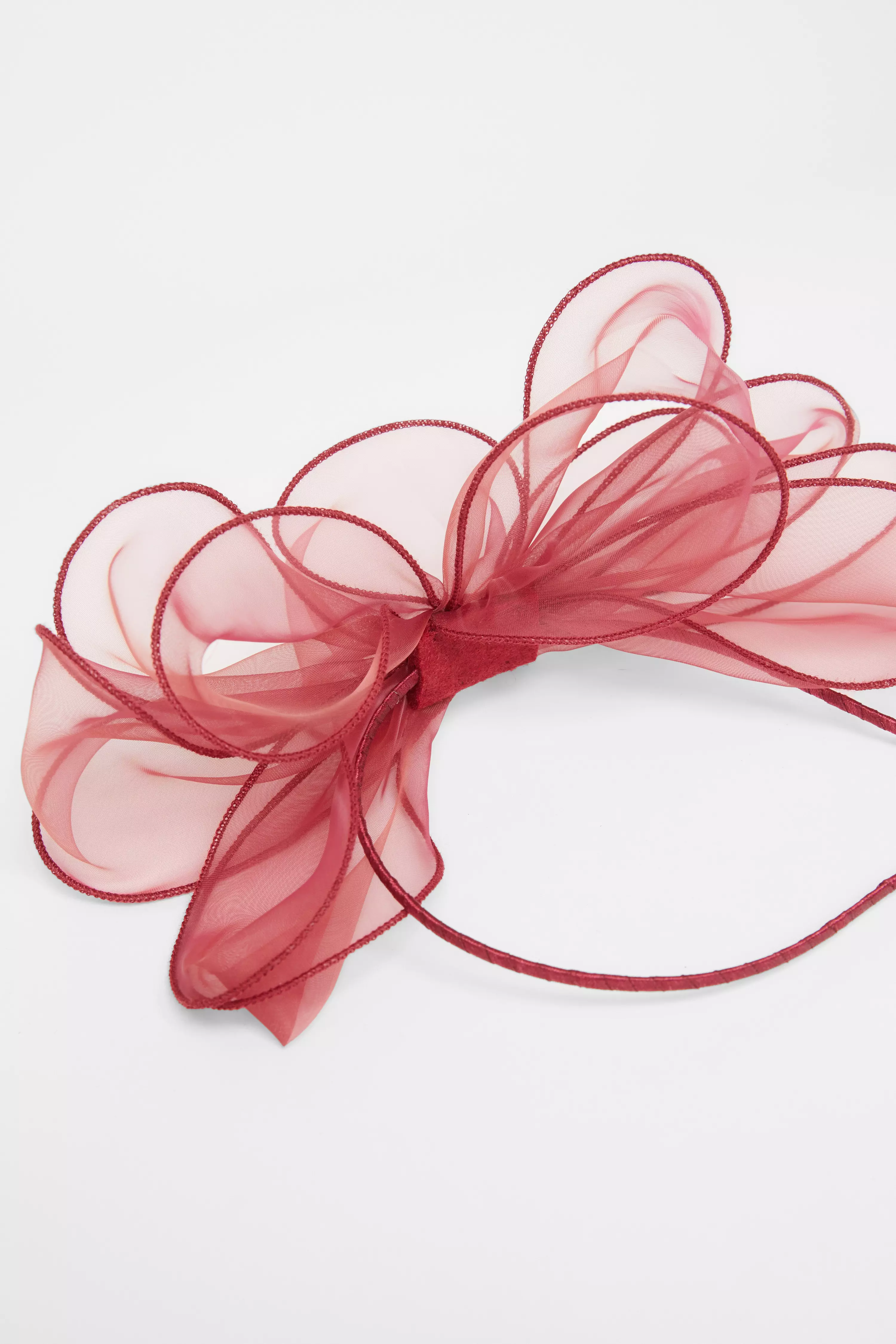 Burgundy Feather Headband Fascinator