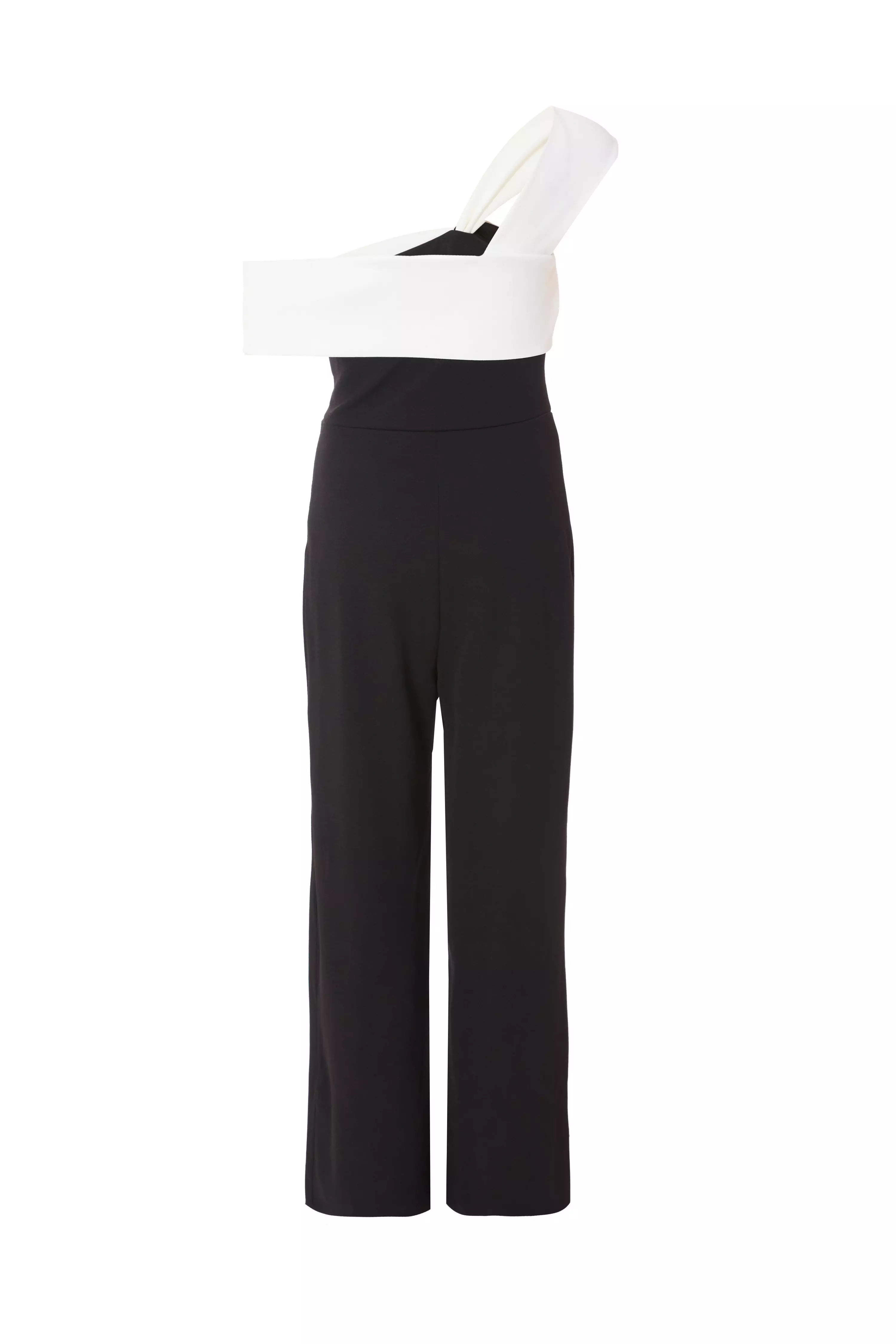 Black Contrast Bardot Jumpsuit