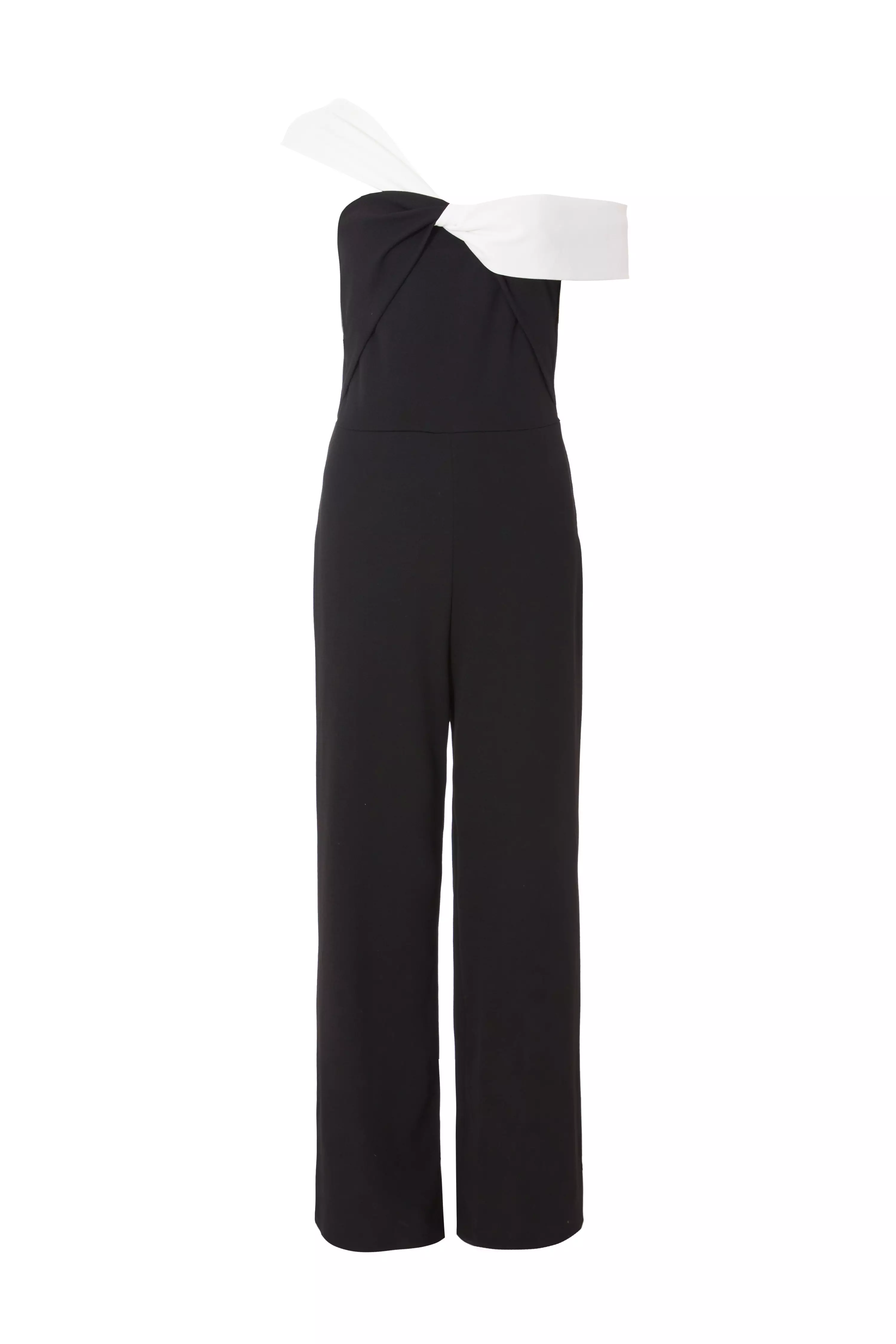 Black Contrast Bardot Jumpsuit