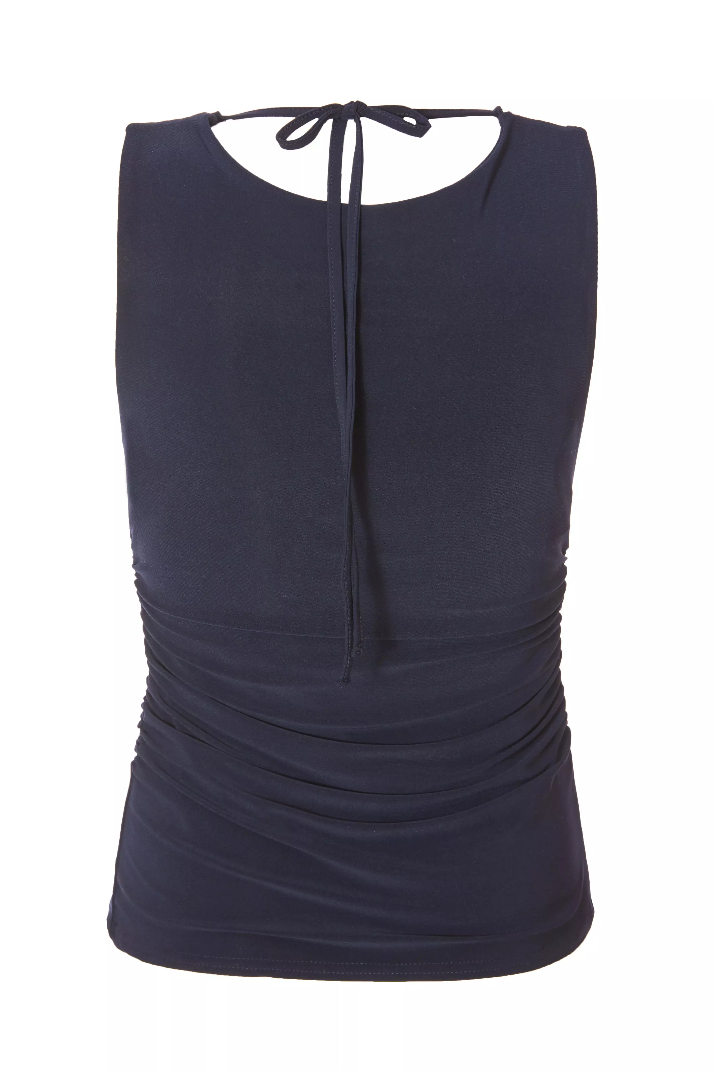 Navy Drape Back Top